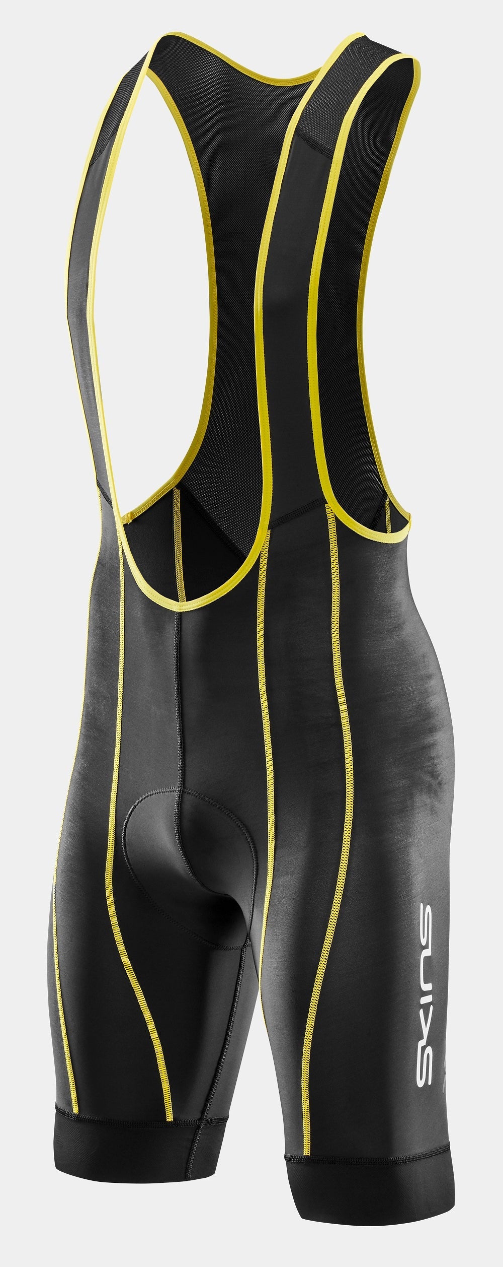 SKINS COMPRESSION MEN'S CYCLE HERITAGE BIB SHORT - BLACK/ZEST