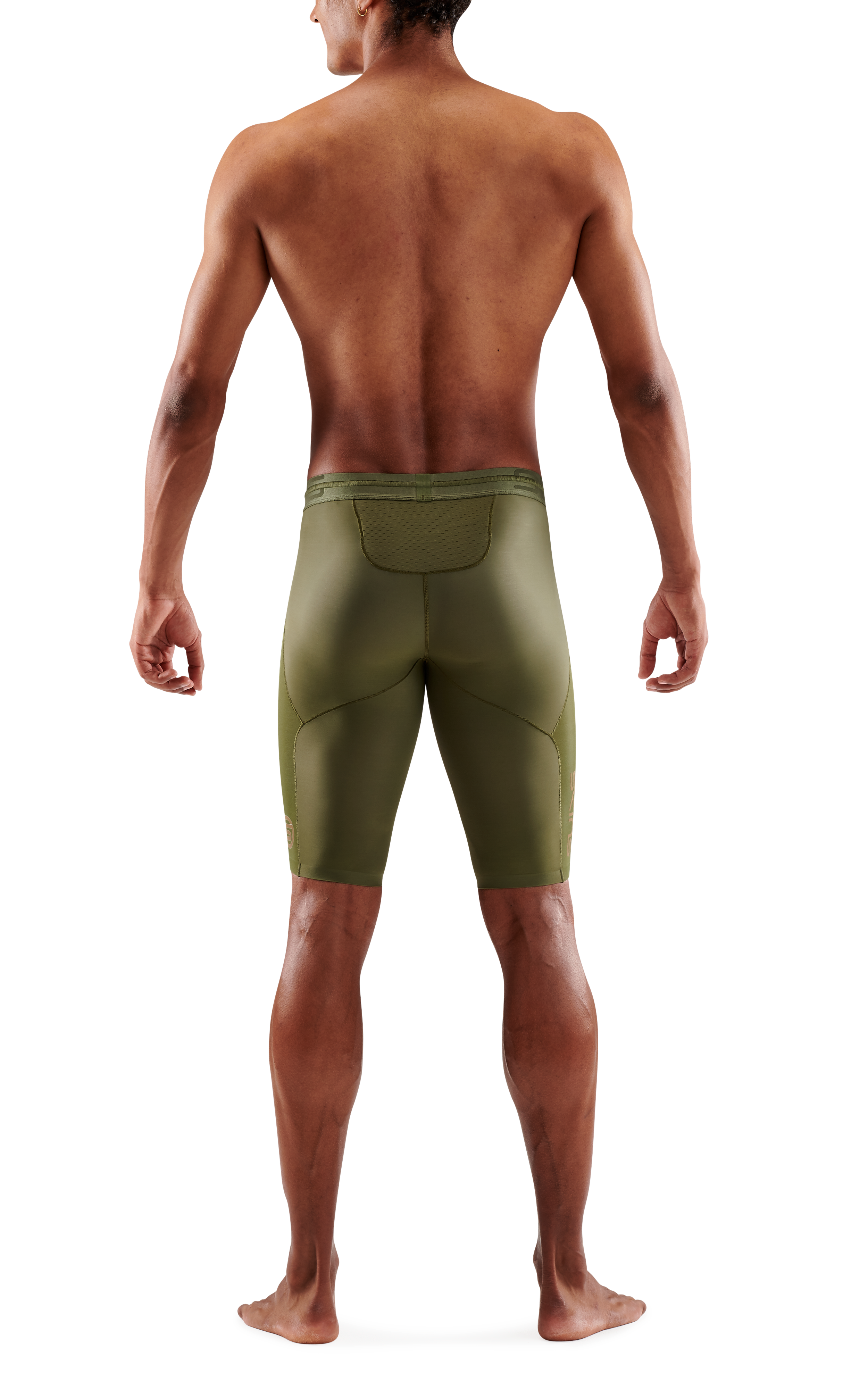 SKINS MEN'S COMPRESSION HALF TIGHTS 5-SERIES - KHAKI
