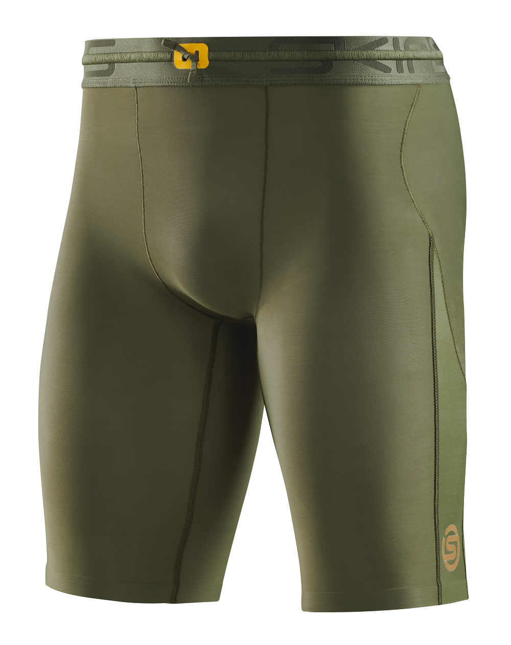 SKINS MEN'S COMPRESSION HALF TIGHTS 5-SERIES - KHAKI
