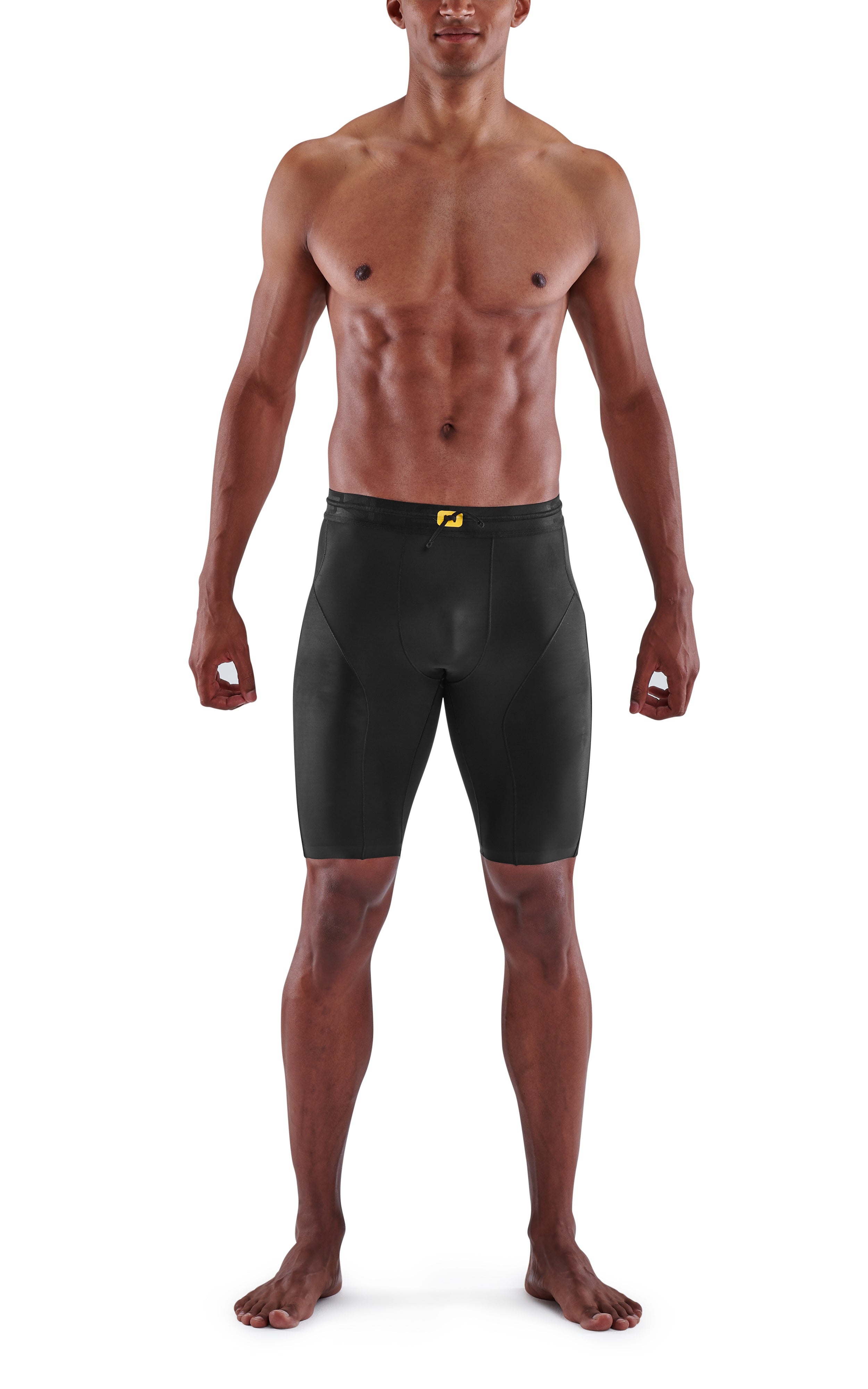 SKINS MEN'S COMPRESSION HALF TIGHTS 5-SERIES - BLACK