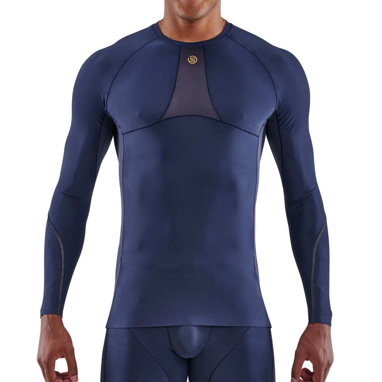 SKINS MEN'S SERIES 5 LONG SLEEVE TOP - NAVY BLUE