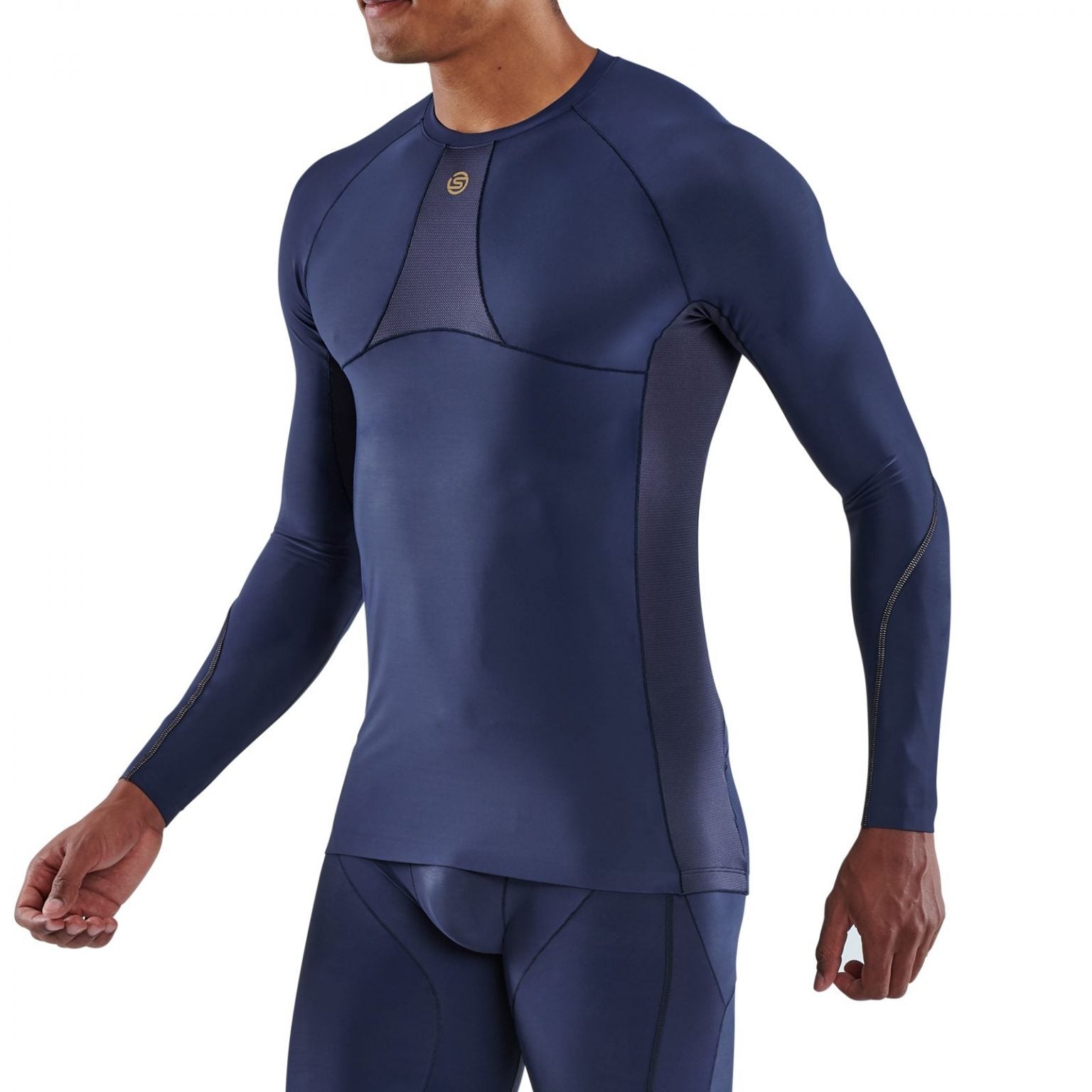 SKINS MEN'S SERIES 5 LONG SLEEVE TOP - NAVY BLUE