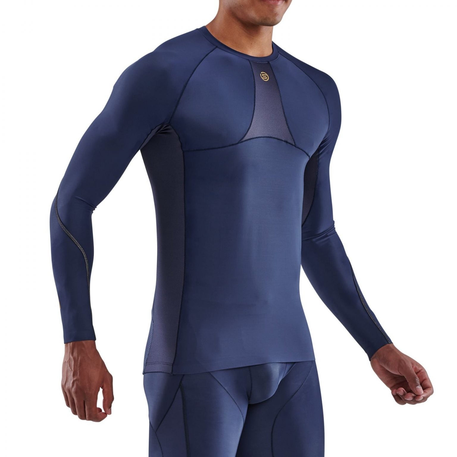 SKINS MEN'S SERIES 5 LONG SLEEVE TOP - NAVY BLUE
