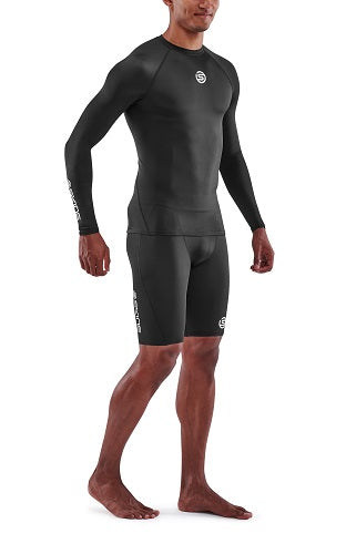 SKINS MEN'S COMPRESSION LONG SLEEVE TOPS 1-SERIES - BLACK