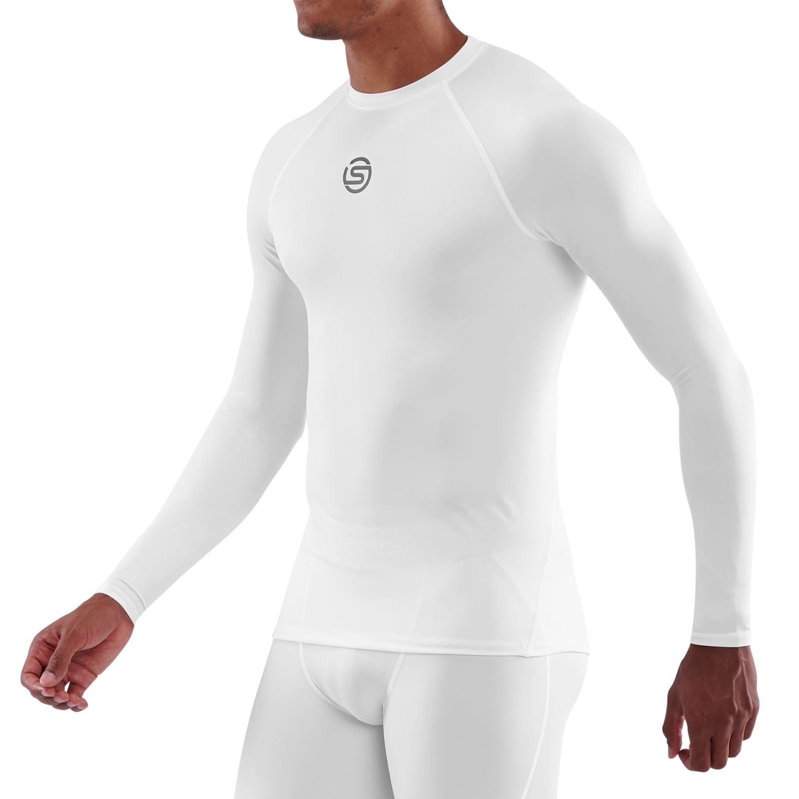 SKINS MEN'S COMPRESSION LONG SLEEVE TOPS 1-SERIES - WHITE