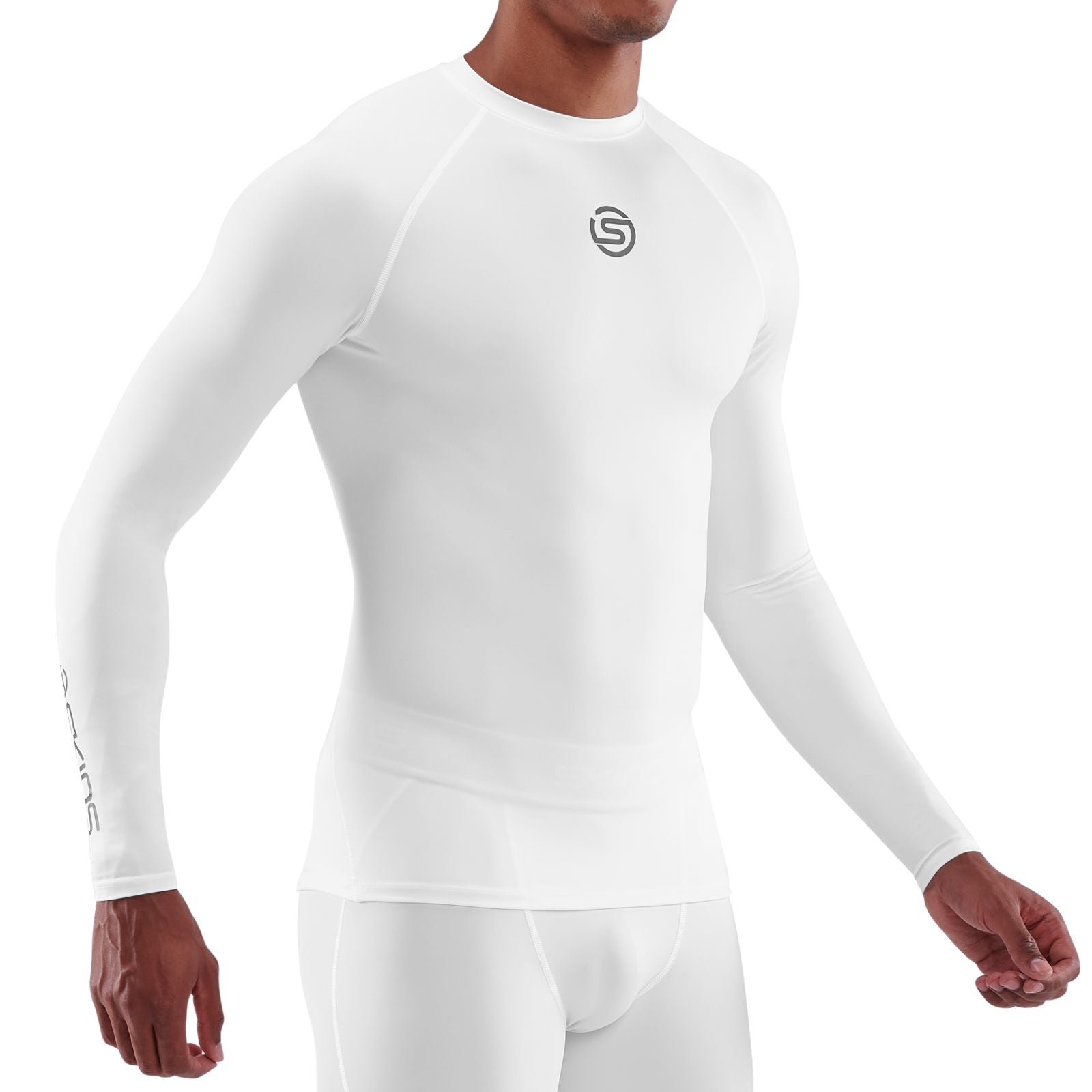 SKINS MEN'S COMPRESSION LONG SLEEVE TOPS 1-SERIES - WHITE