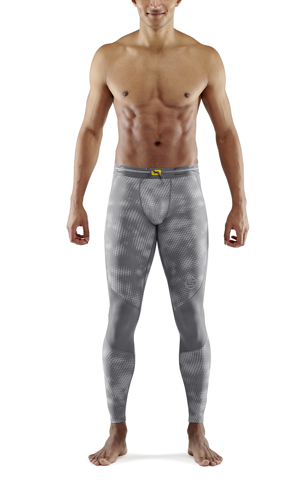 SKINS MEN'S COMPRESSION LONG TIGHTS 3-SERIES - CAMO LT. GREY