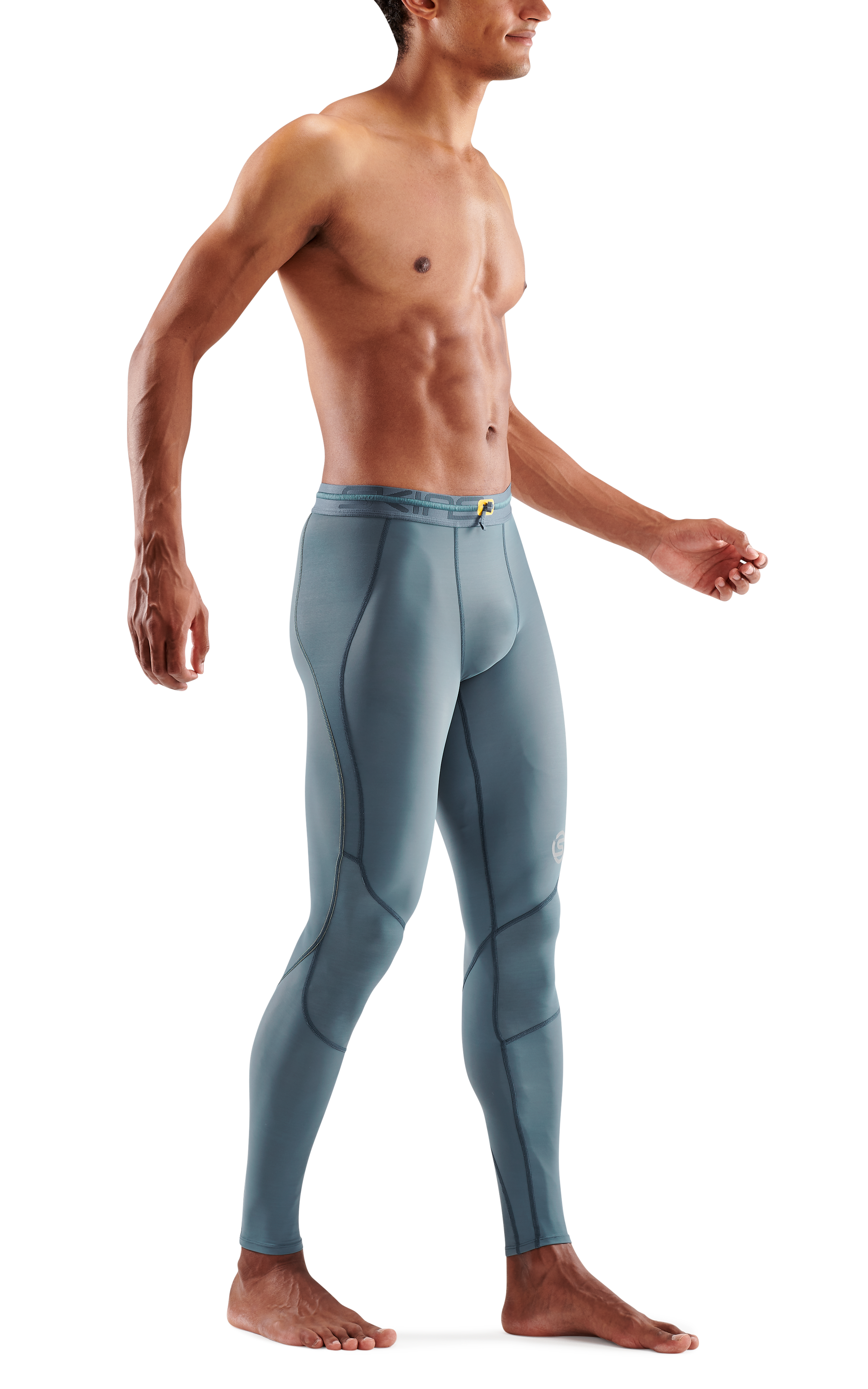 SKINS MEN'S COMPRESSION LONG TIGHTS 3-SERIES - BLUE GREY