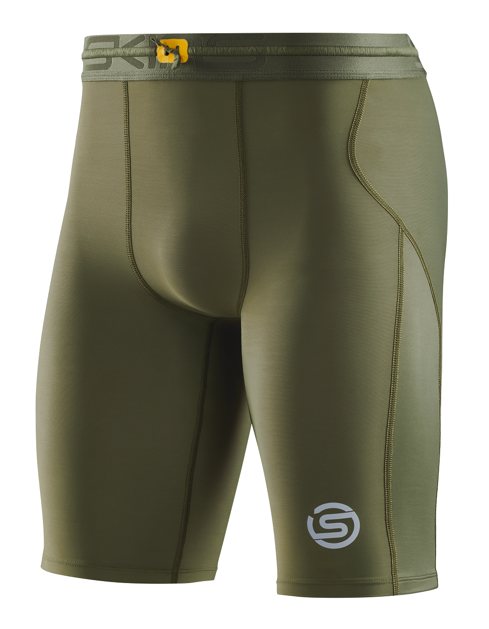 SKINS MEN'S COMPRESSION HALF TIGHTS 3-SERIES - KHAKI