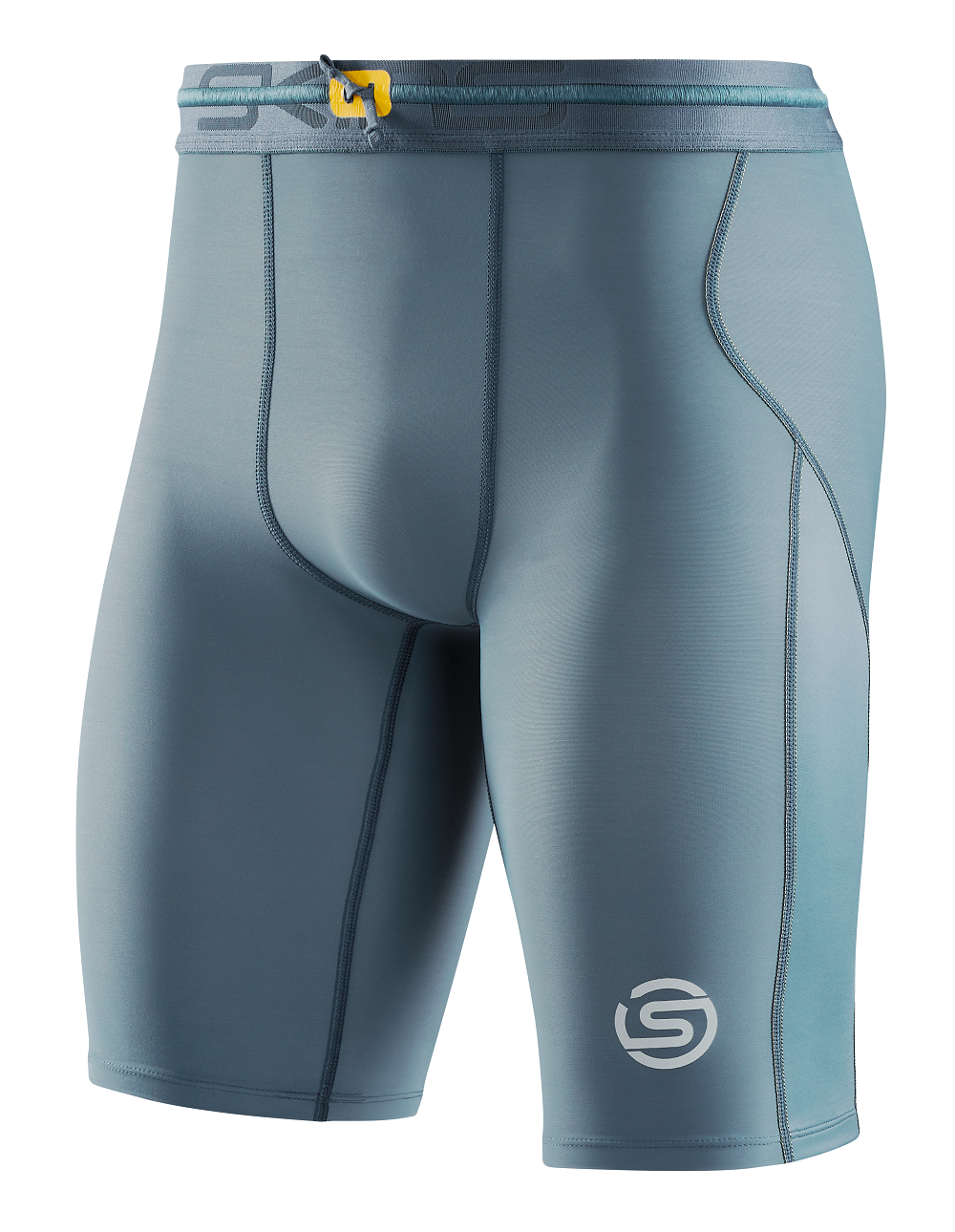 SKINS MEN'S COMPRESSION HALF TIGHTS 3-SERIES - BLUE GREY