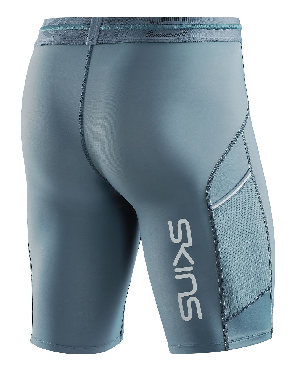 SKINS MEN'S COMPRESSION HALF TIGHTS 3-SERIES - BLUE GREY