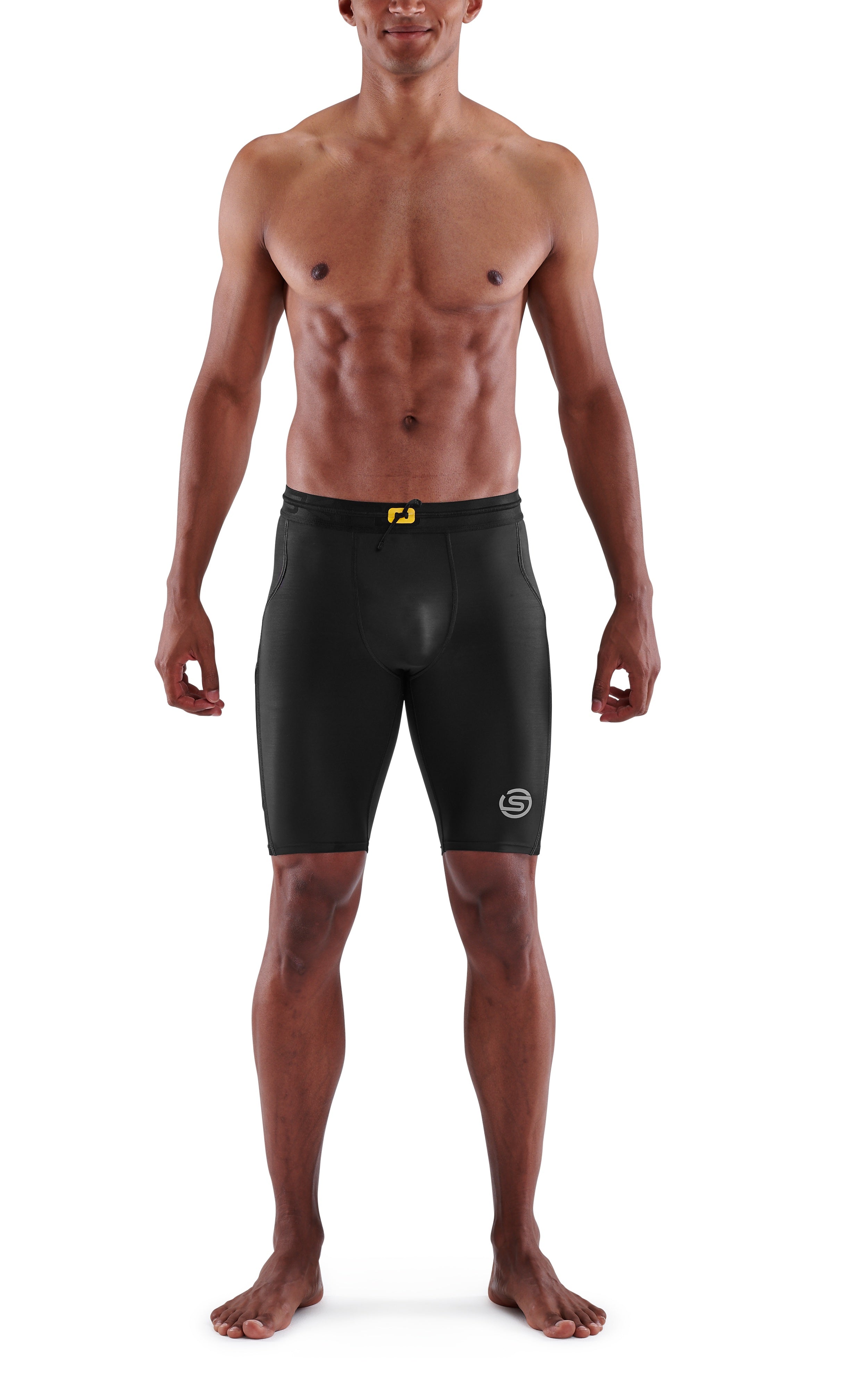 SKINS MEN'S COMPRESSION HALF TIGHTS 3-SERIES - BLACK