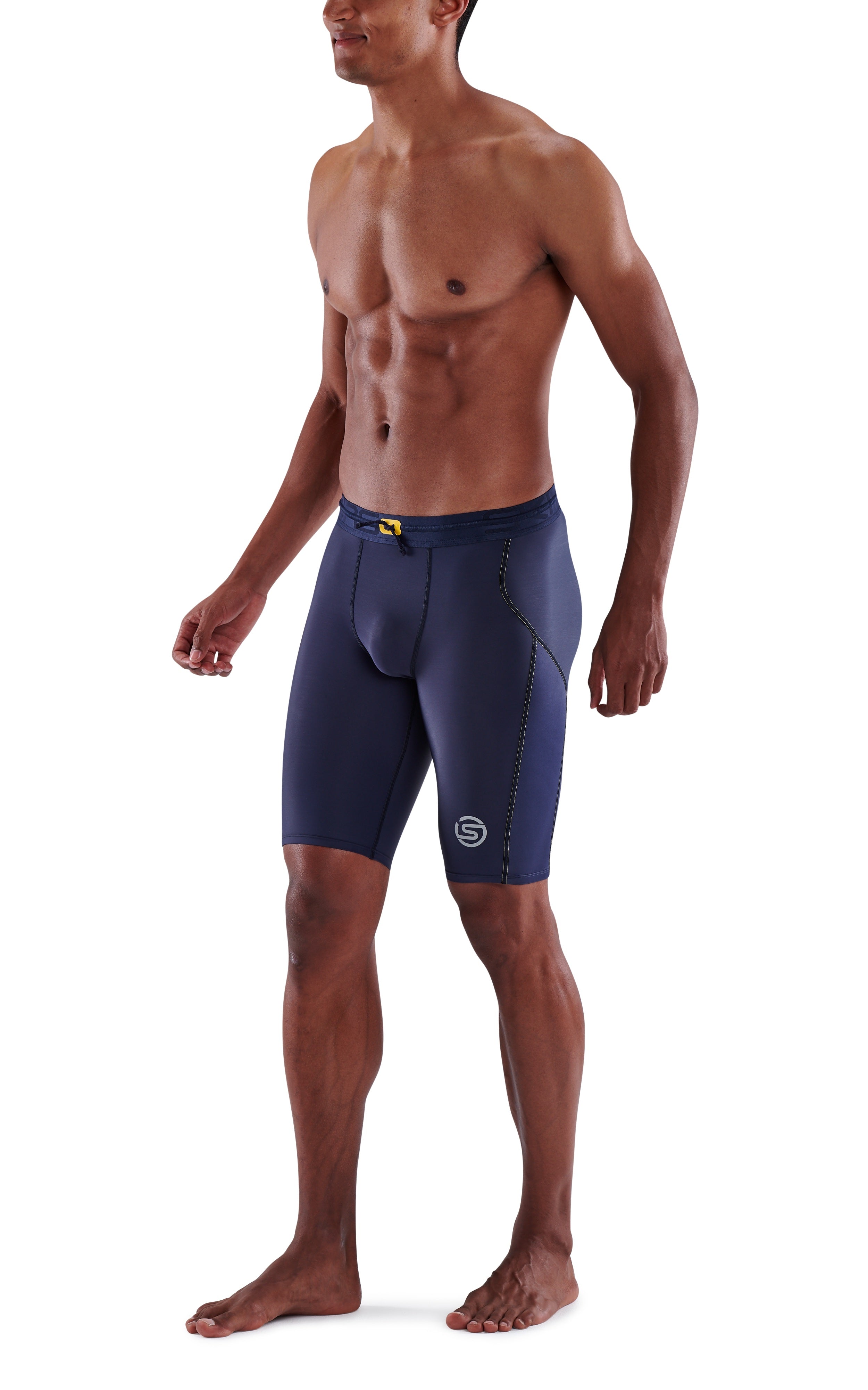 SKINS MEN'S COMPRESSION HALF TIGHTS 3-SERIES - NAVY BLUE