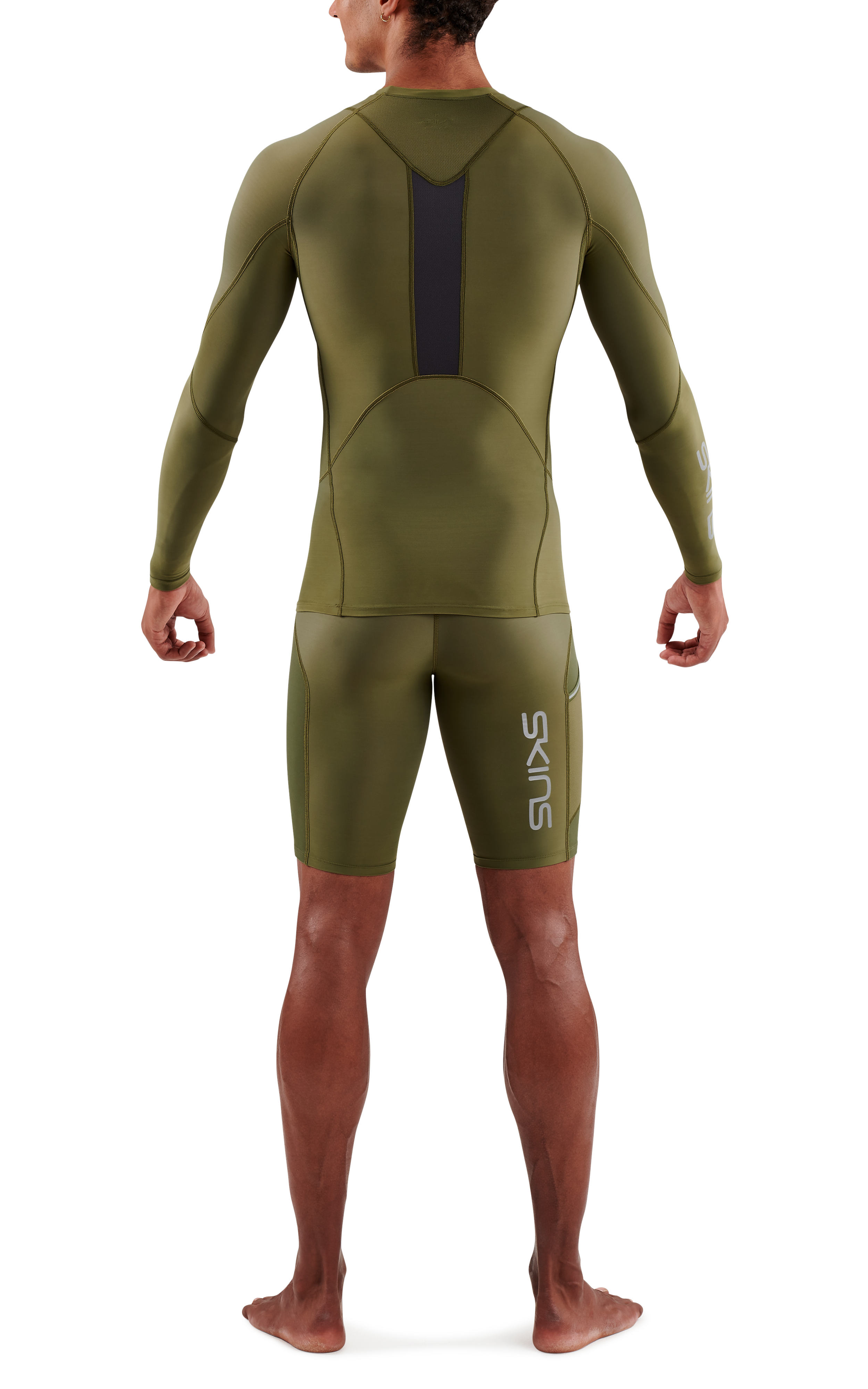 SKINS MEN'S COMPRESSION LONG SLEEVE TOPS 3-SERIES - KHAKI