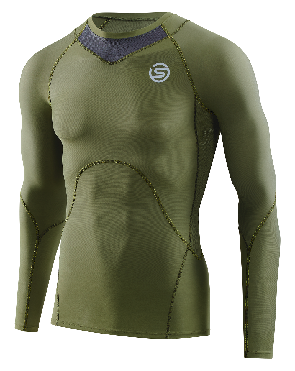 SKINS MEN'S COMPRESSION LONG SLEEVE TOPS 3-SERIES - KHAKI
