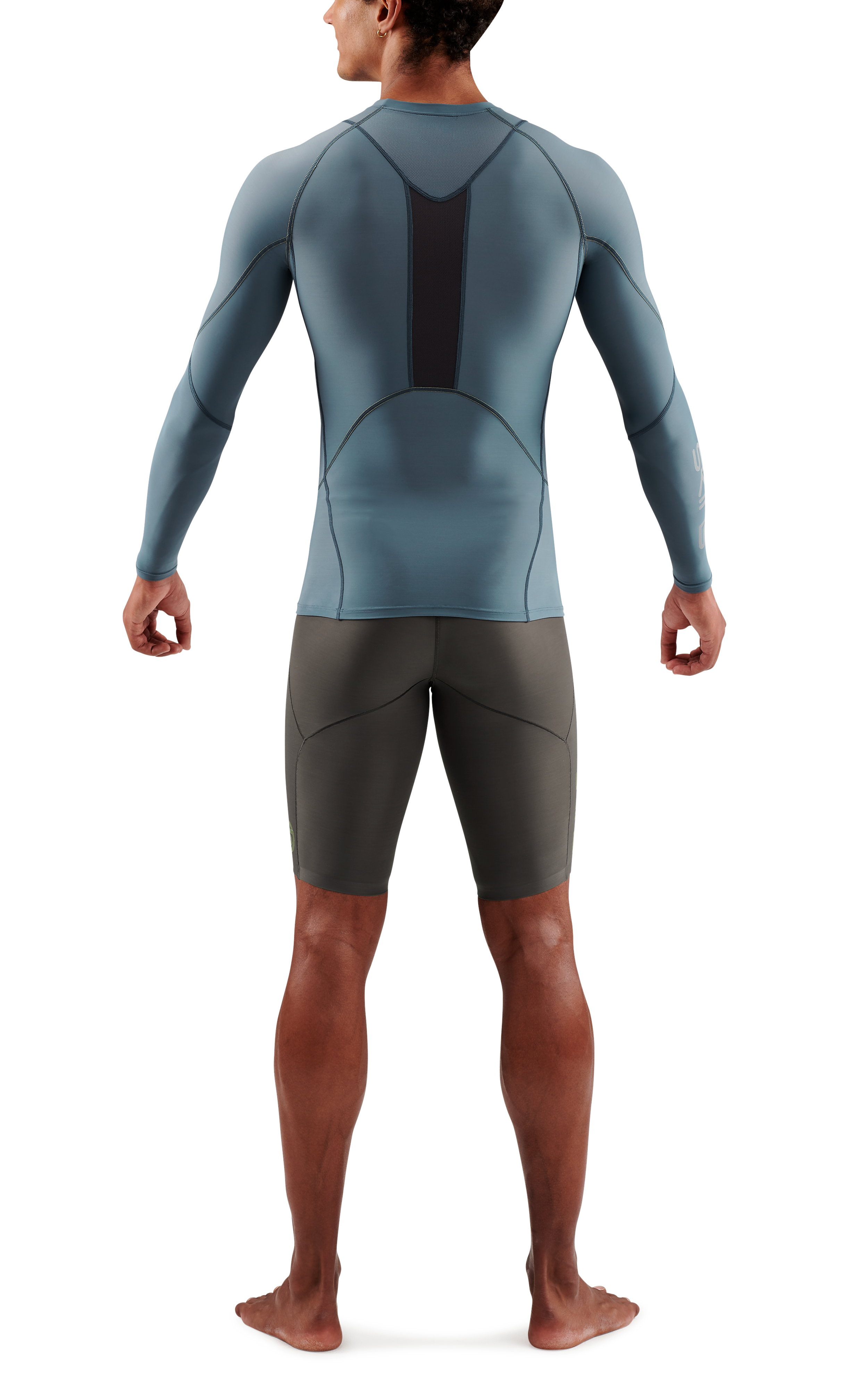 SKINS MEN'S COMPRESSION LONG SLEEVE TOPS 3-SERIES - BLUE GREY
