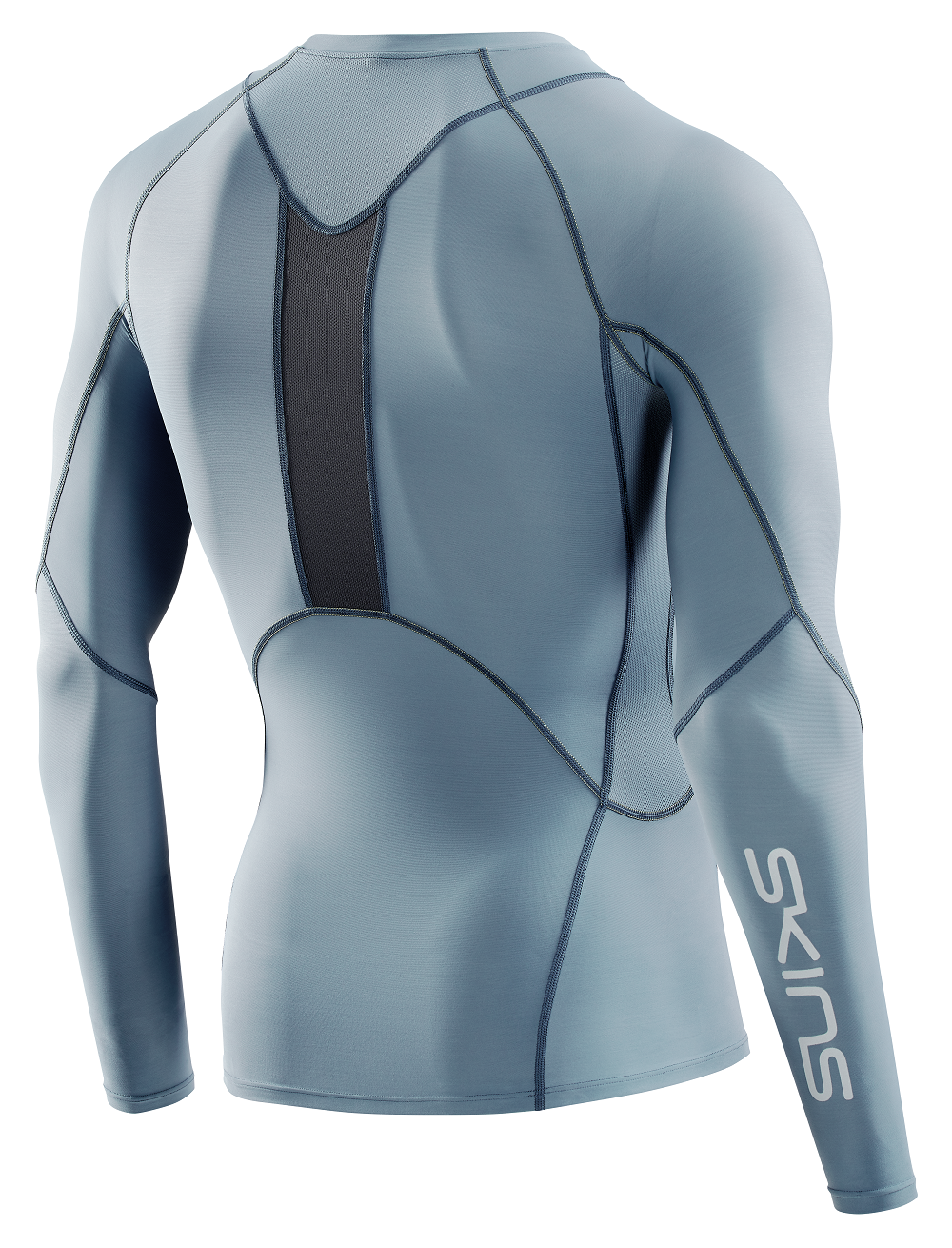 SKINS MEN'S COMPRESSION LONG SLEEVE TOPS 3-SERIES - BLUE GREY