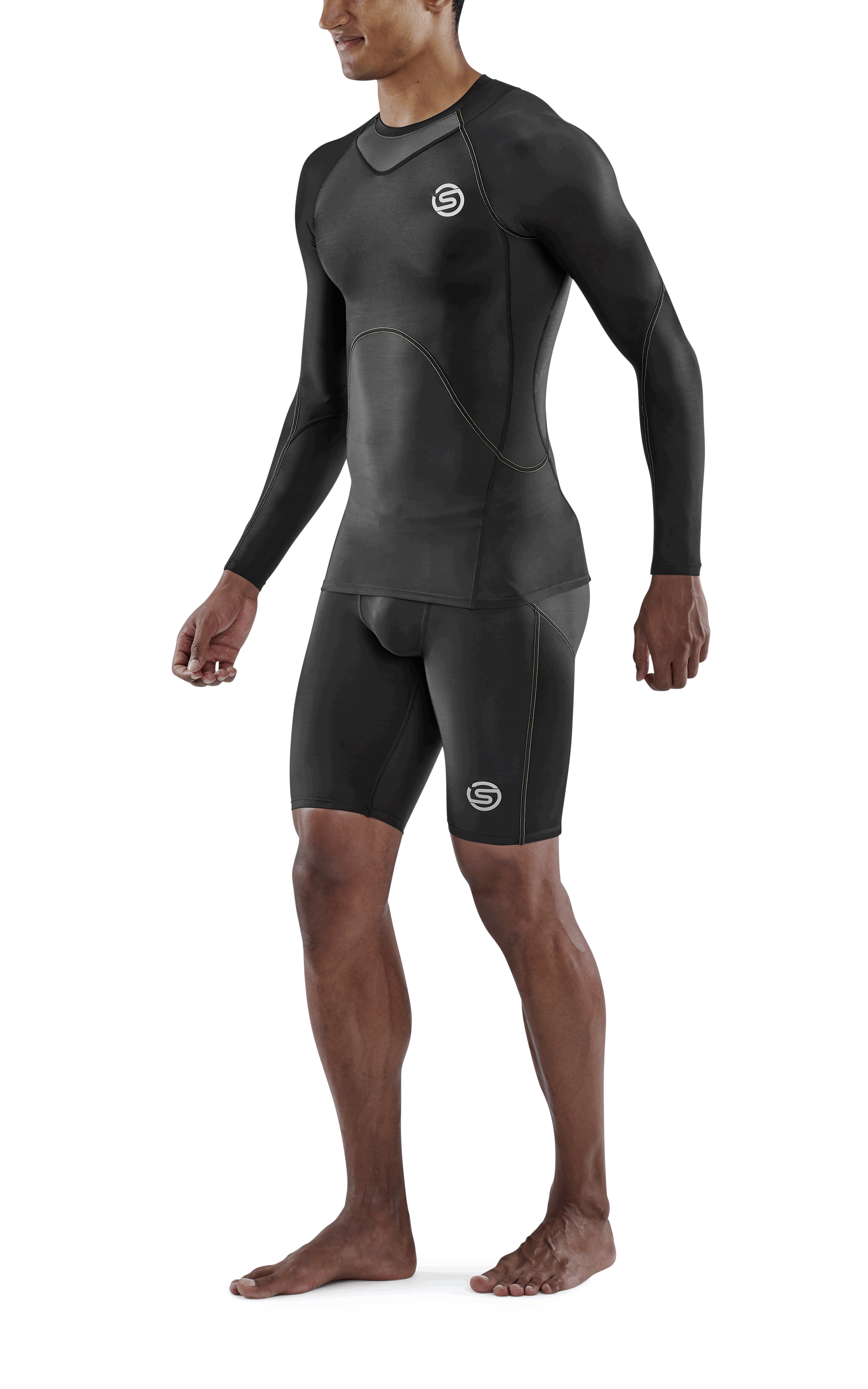SKINS MEN'S COMPRESSION LONG SLEEVE TOPS 3-SERIES - BLACK - ST00300059001