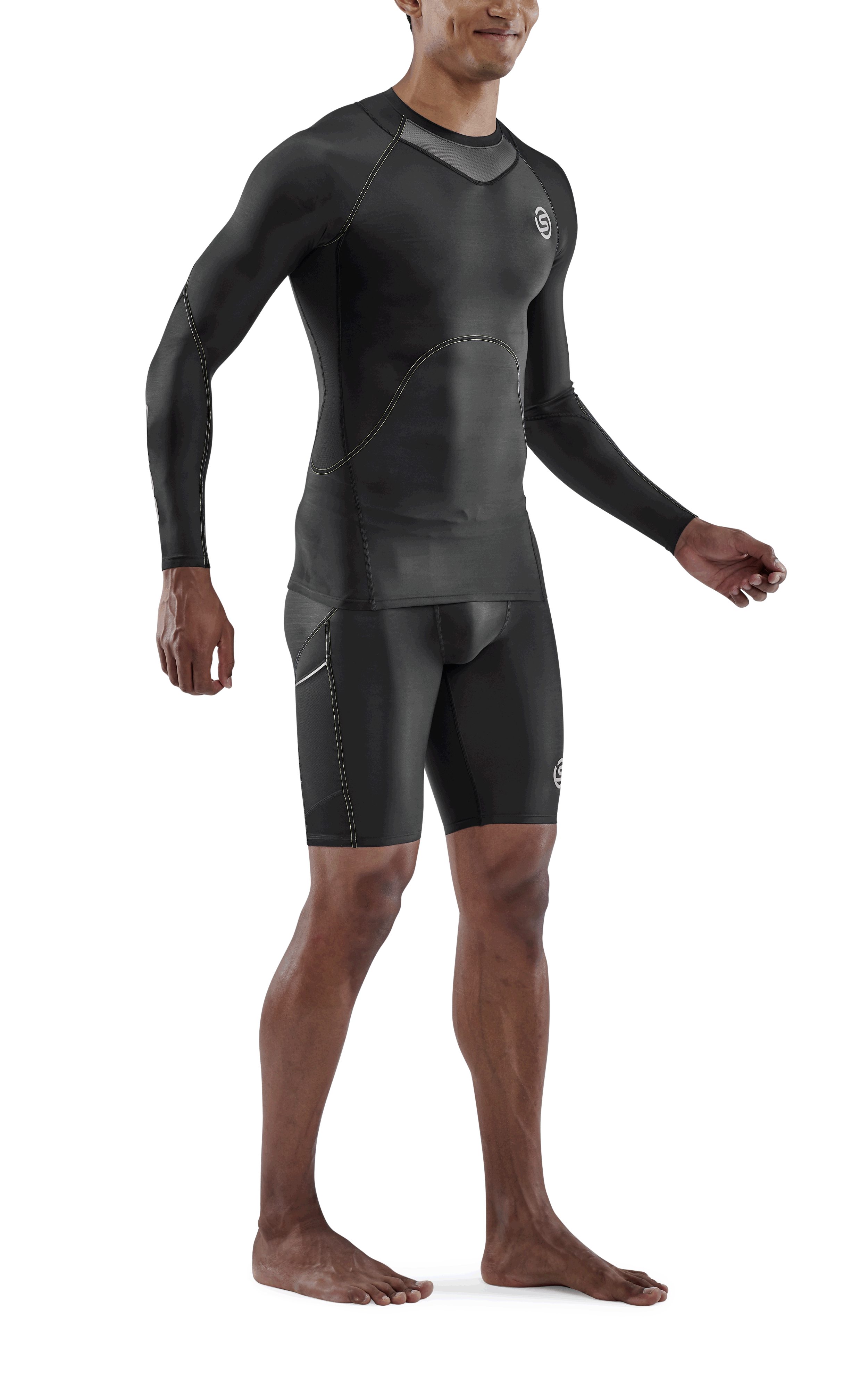 SKINS MEN'S COMPRESSION LONG SLEEVE TOPS 3-SERIES - BLACK - ST00300059001