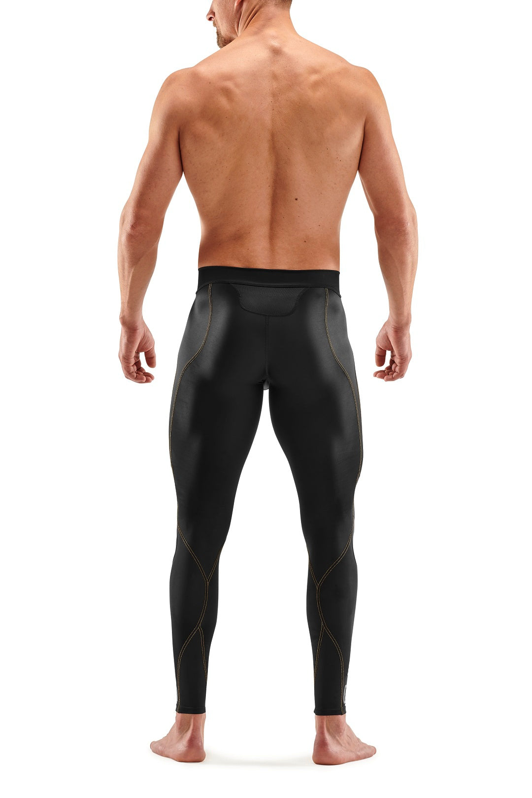 SKINS MEN'S COMPRESSION 400 LONG TIGHTS 3-SERIES - BLACK/YELLOW