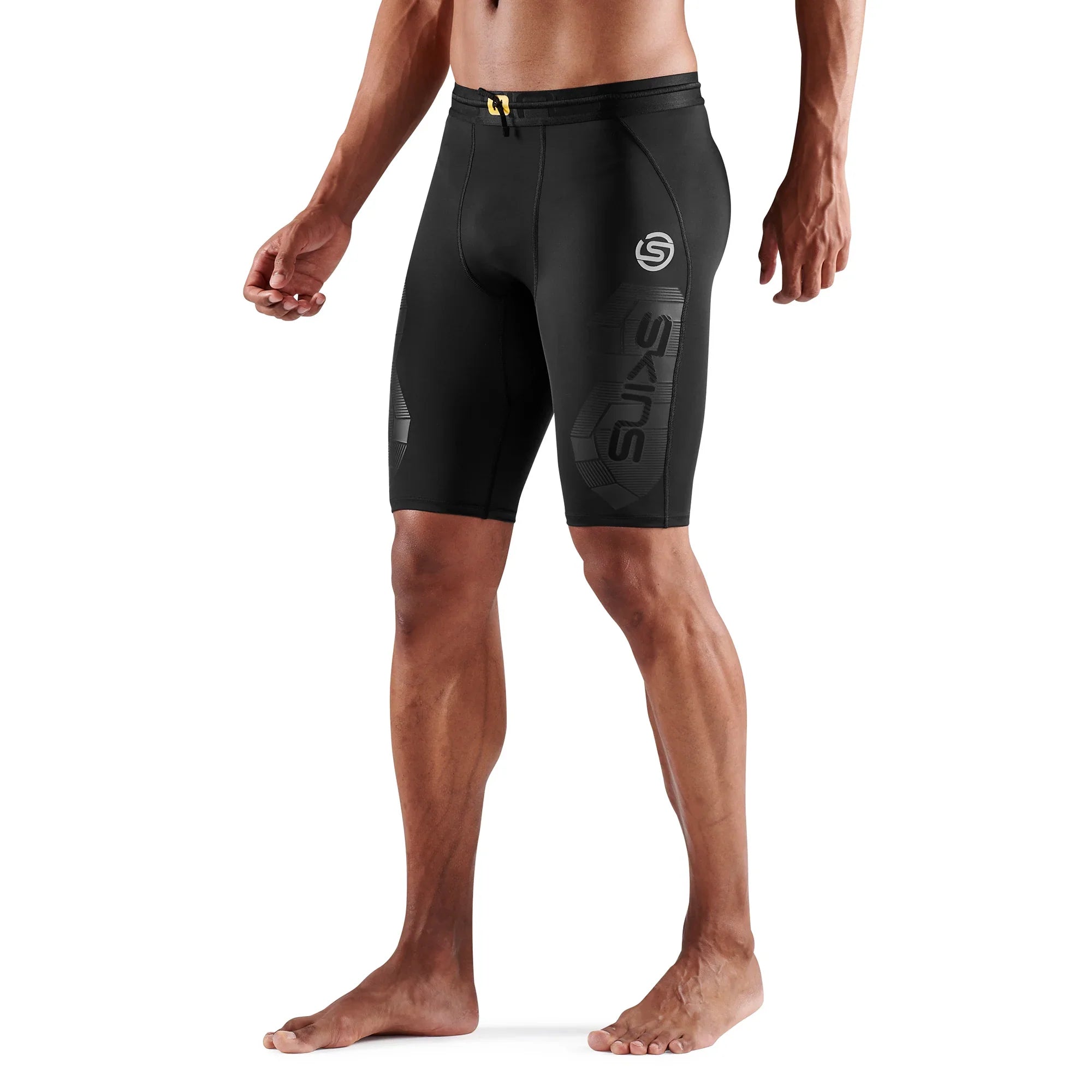 SKINS MEN'S HALF TIGHTS OBLIQUE 2.0 - BLACK