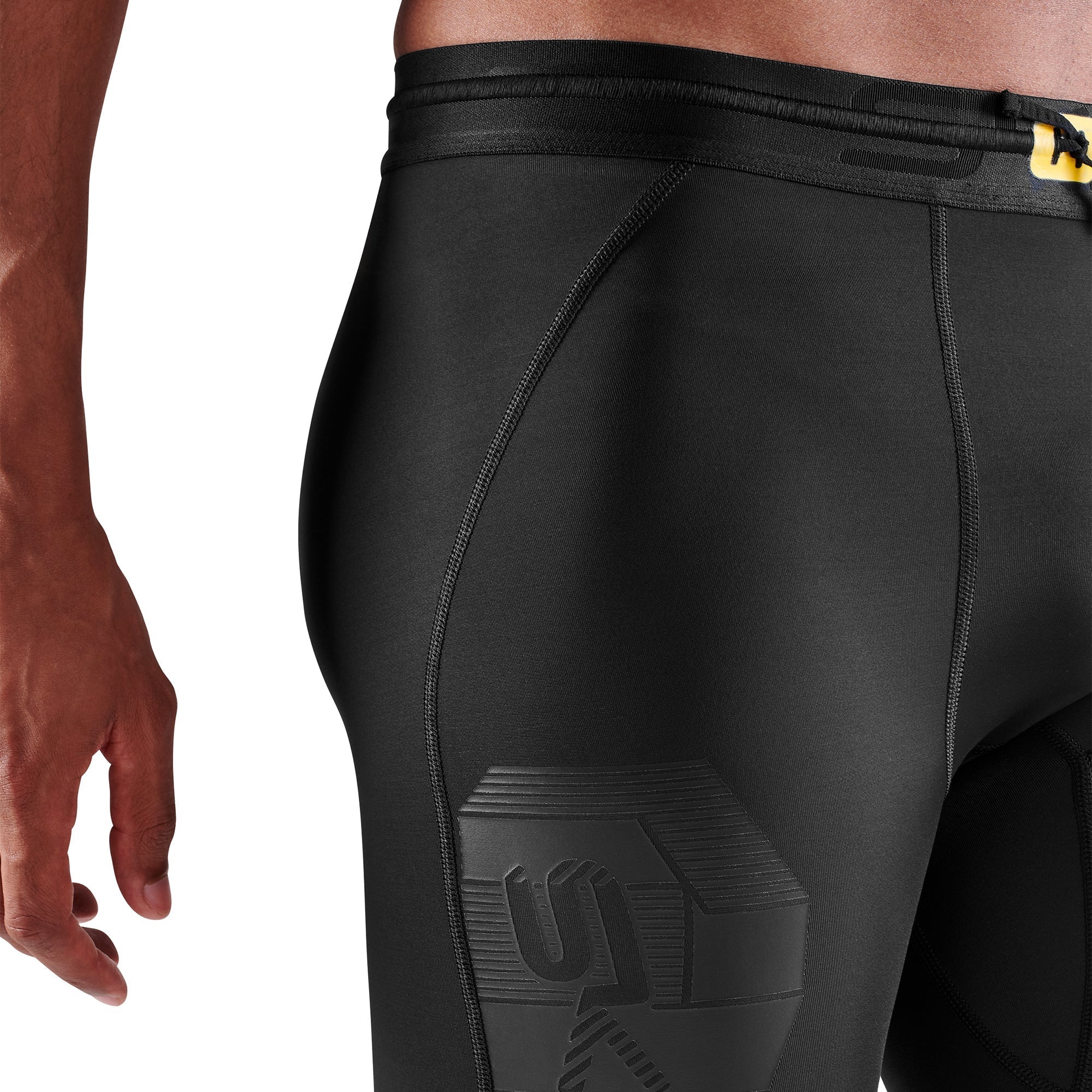 SKINS MEN'S HALF TIGHTS OBLIQUE 2.0 - BLACK