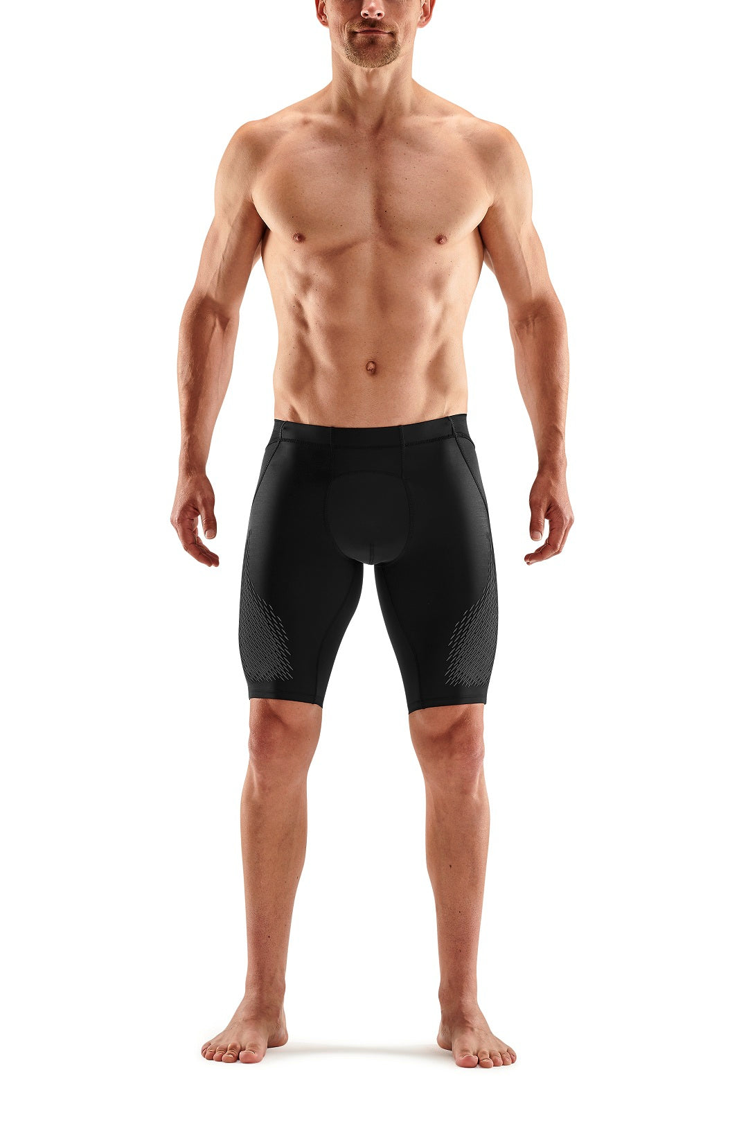 SKINS MEN'S COMPRESSION 400 HALF TIGHTS 3-SERIES - BLACK/STARS