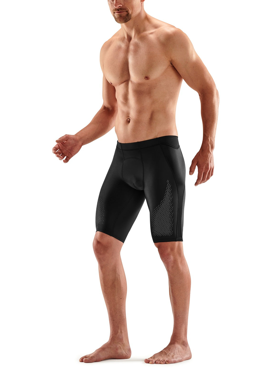 SKINS MEN'S COMPRESSION 400 HALF TIGHTS 3-SERIES - BLACK/STARS