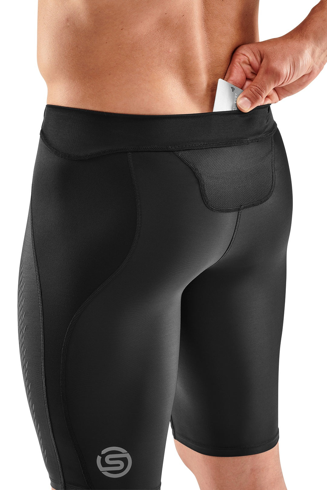 SKINS MEN'S COMPRESSION 400 HALF TIGHTS 3-SERIES - BLACK/STARS