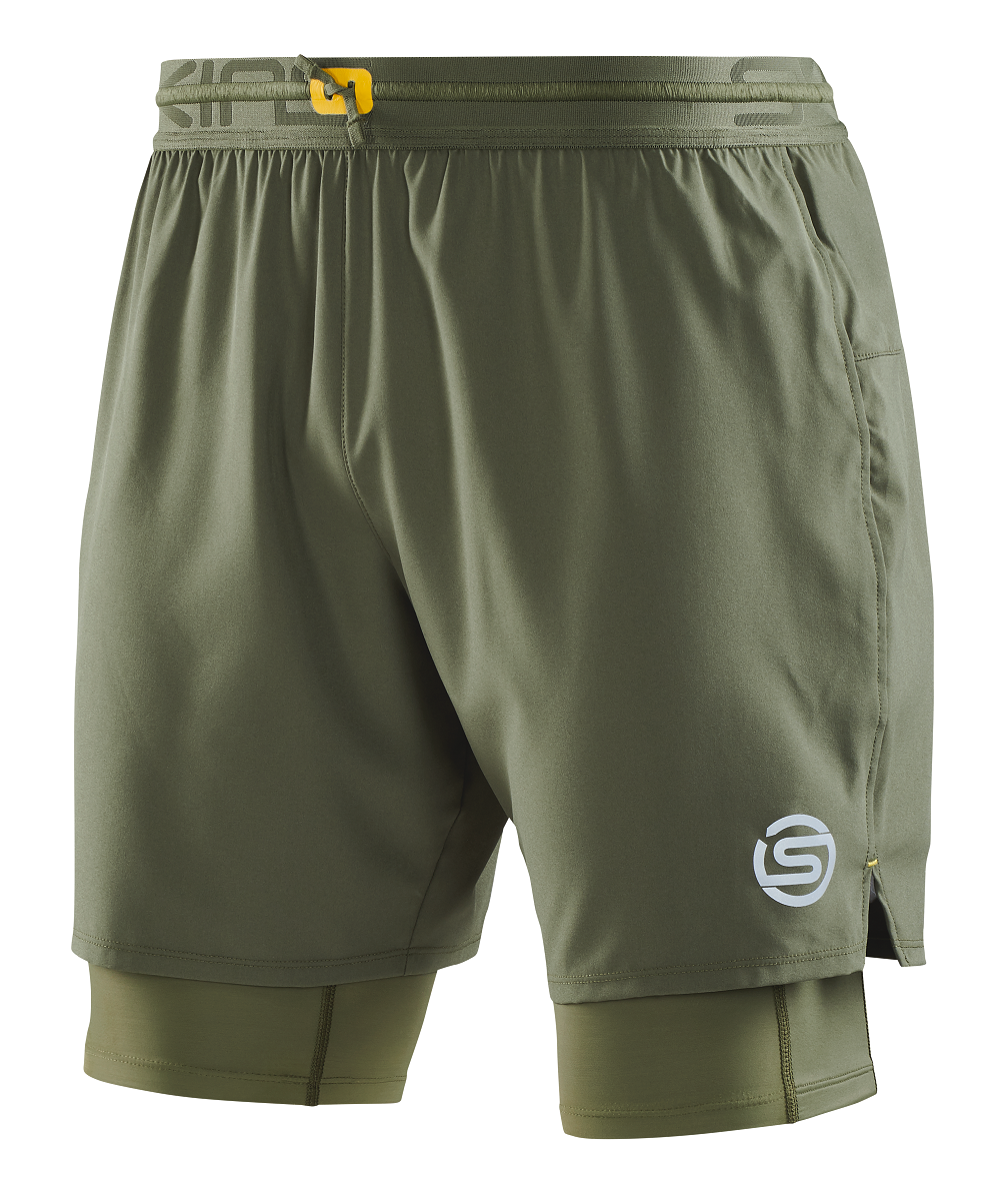 SKINS MEN'S COMPRESSION SUPERPOSE HALF TIGHTS 3-SERIES - KHAKI