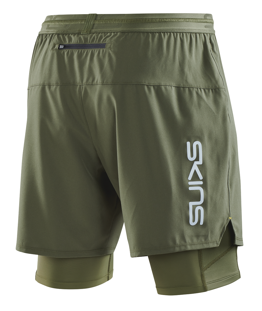 SKINS MEN'S COMPRESSION SUPERPOSE HALF TIGHTS 3-SERIES - KHAKI
