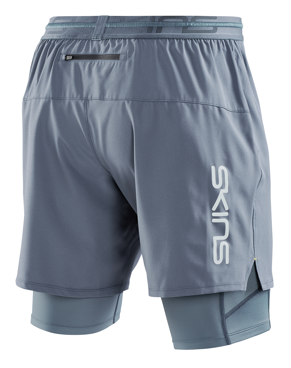SKINS MEN'S COMPRESSION SUPERPOSE HALF TIGHTS 3-SERIES - BLUE GREY