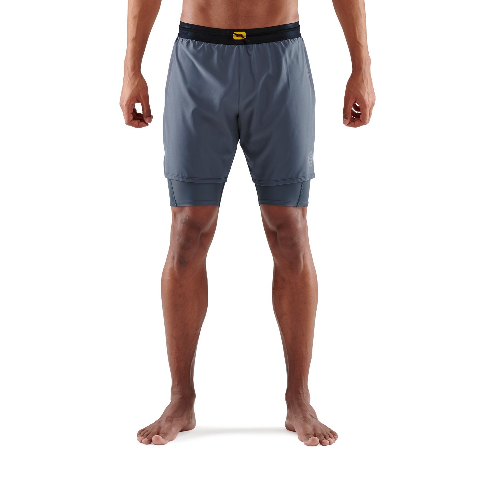 SKINS MEN'S COMPRESSION SUPERPOSE HALF TIGHTS 3-SERIES - CHARCOAL NEW