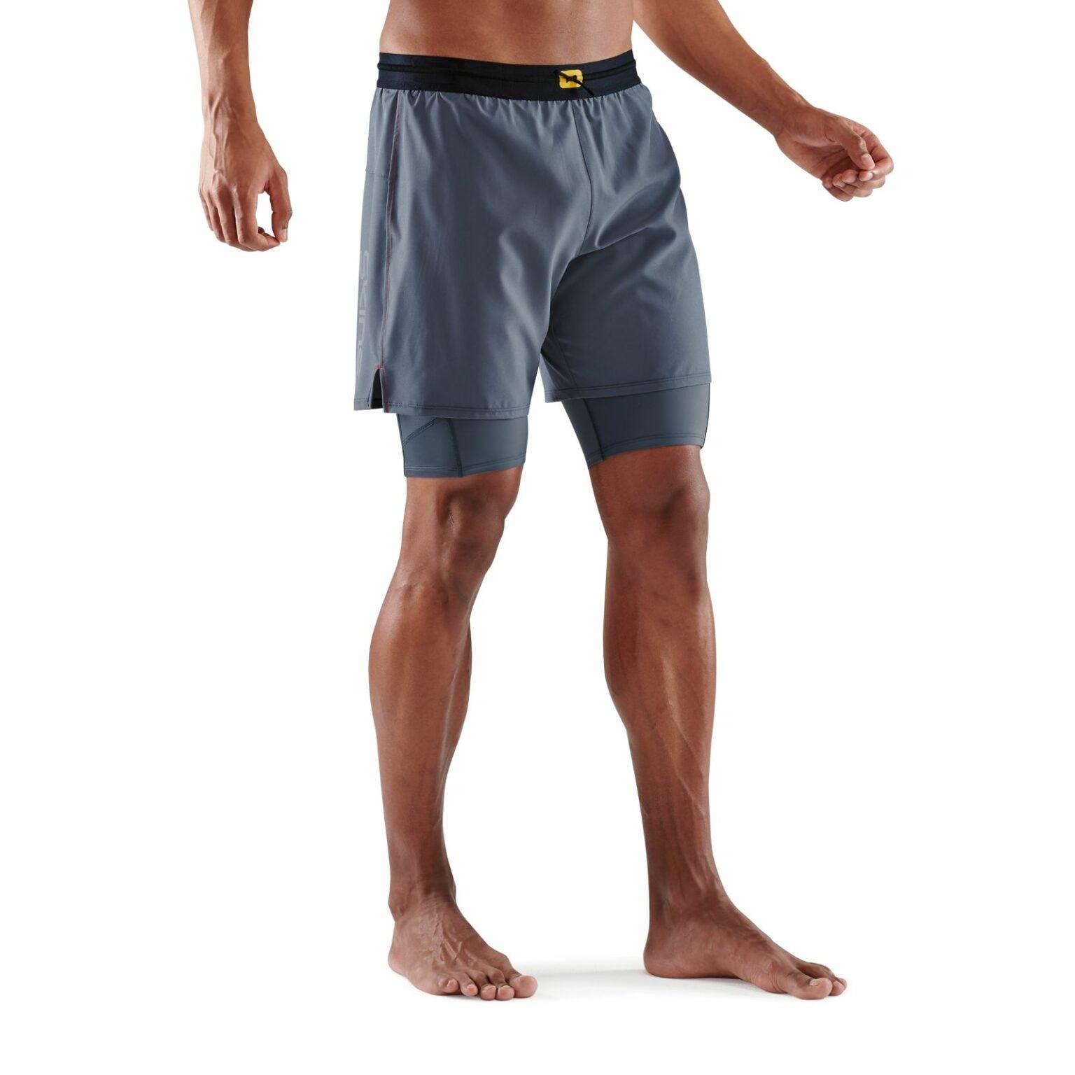 SKINS MEN'S COMPRESSION SUPERPOSE HALF TIGHTS 3-SERIES - CHARCOAL NEW