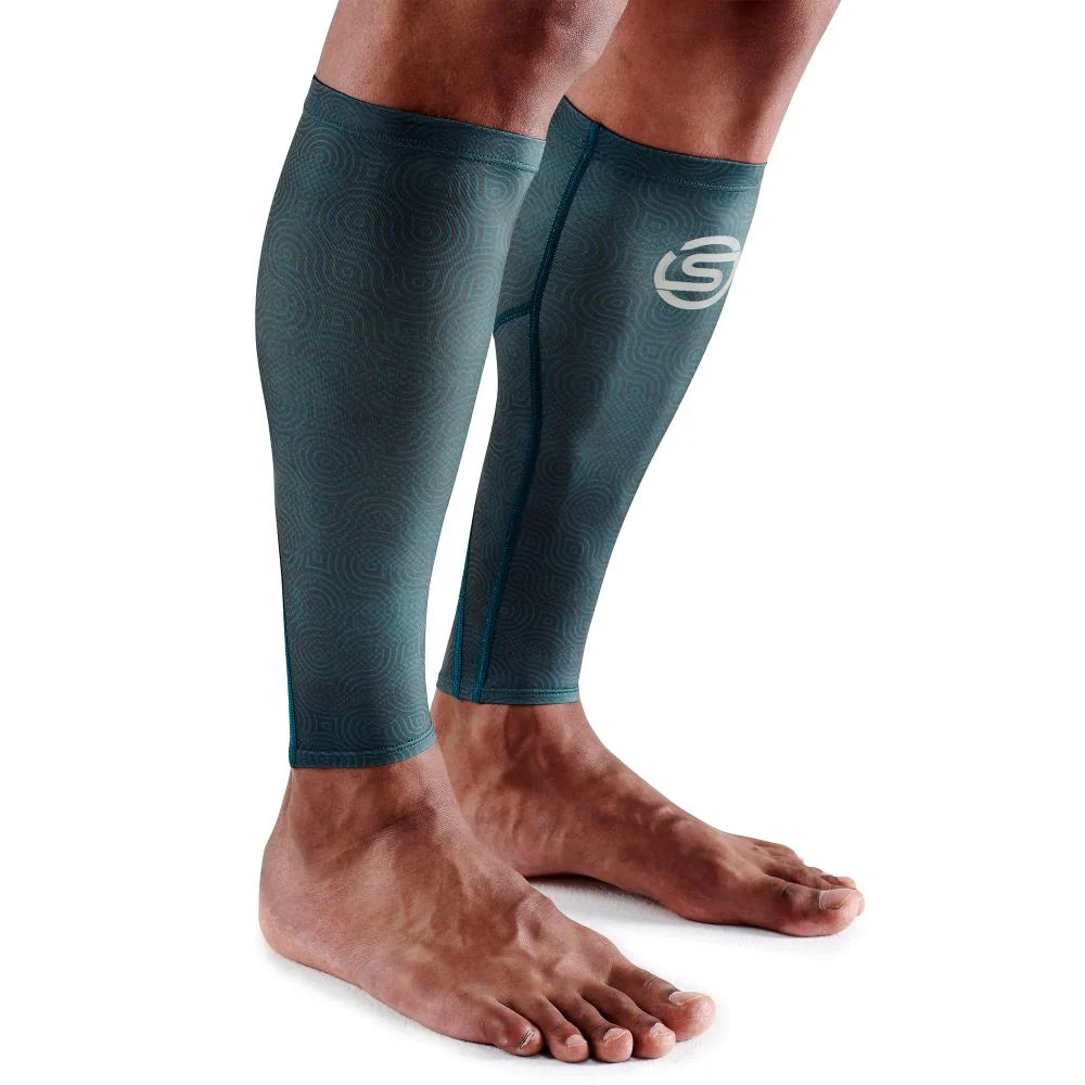 SKINS UNISEX 3-SERIES ESSENTIALS CALF TIGHT - TEAL TEX