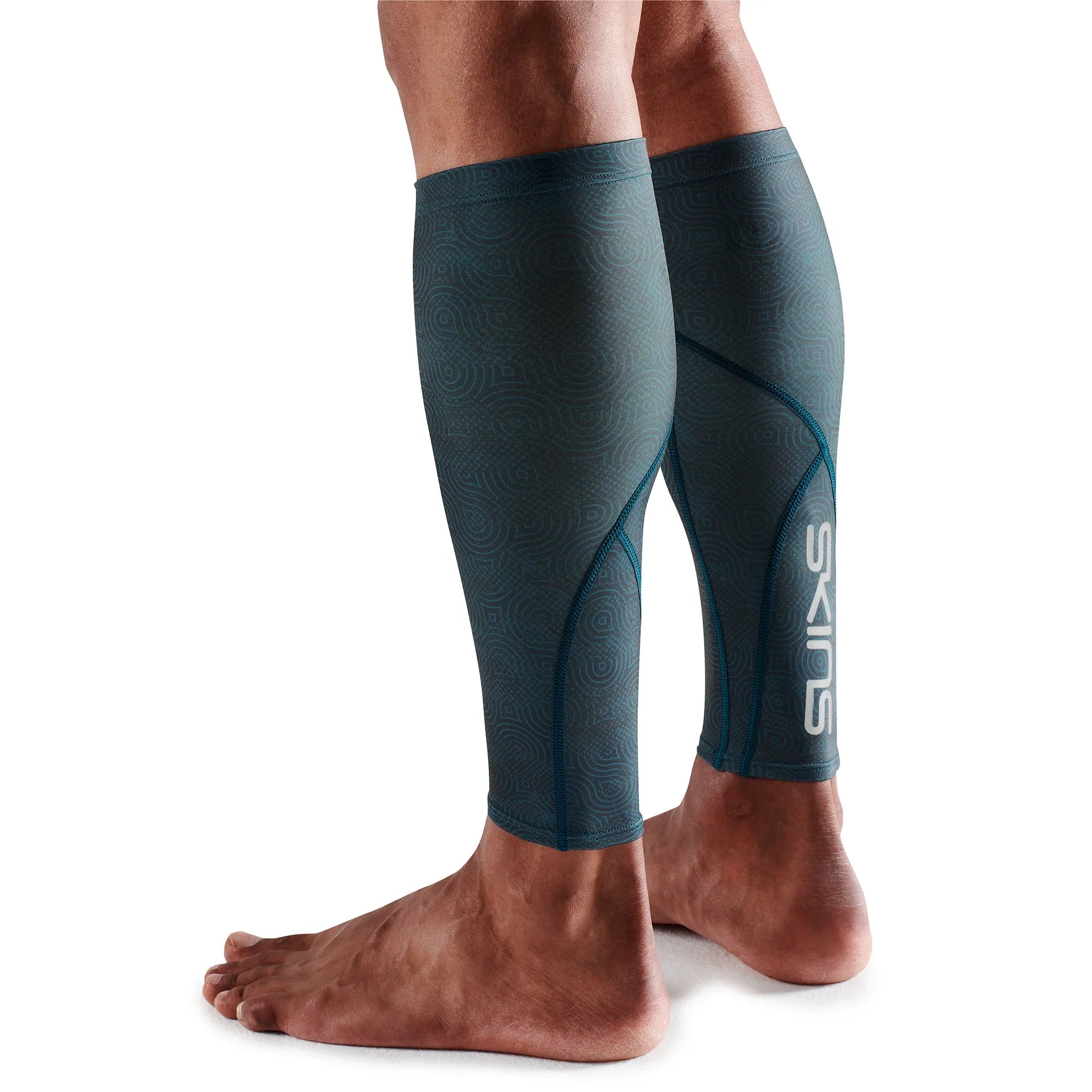 SKINS UNISEX 3-SERIES ESSENTIALS CALF TIGHT - TEAL TEX
