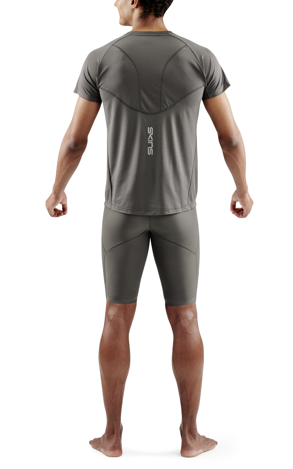 SKINS MEN'S ACTIVEWEAR SHORT SLEEVE TOP 3-SERIES - CHARCOAL