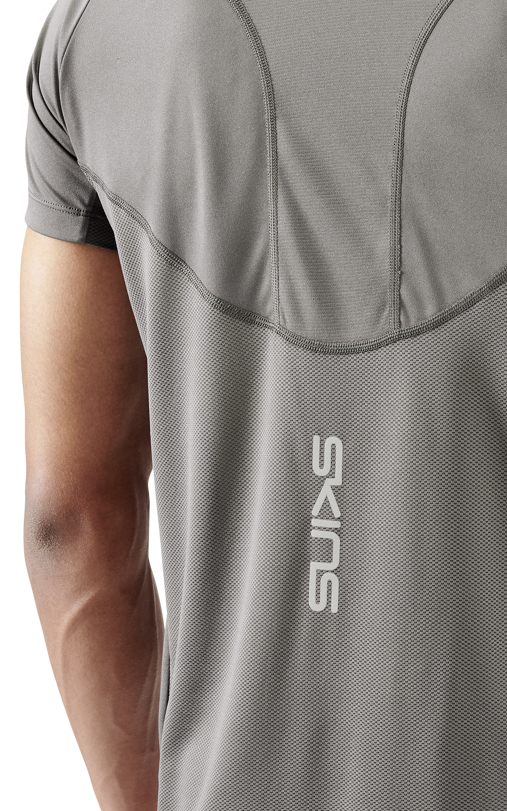 SKINS MEN'S ACTIVEWEAR SHORT SLEEVE TOP 3-SERIES - CHARCOAL