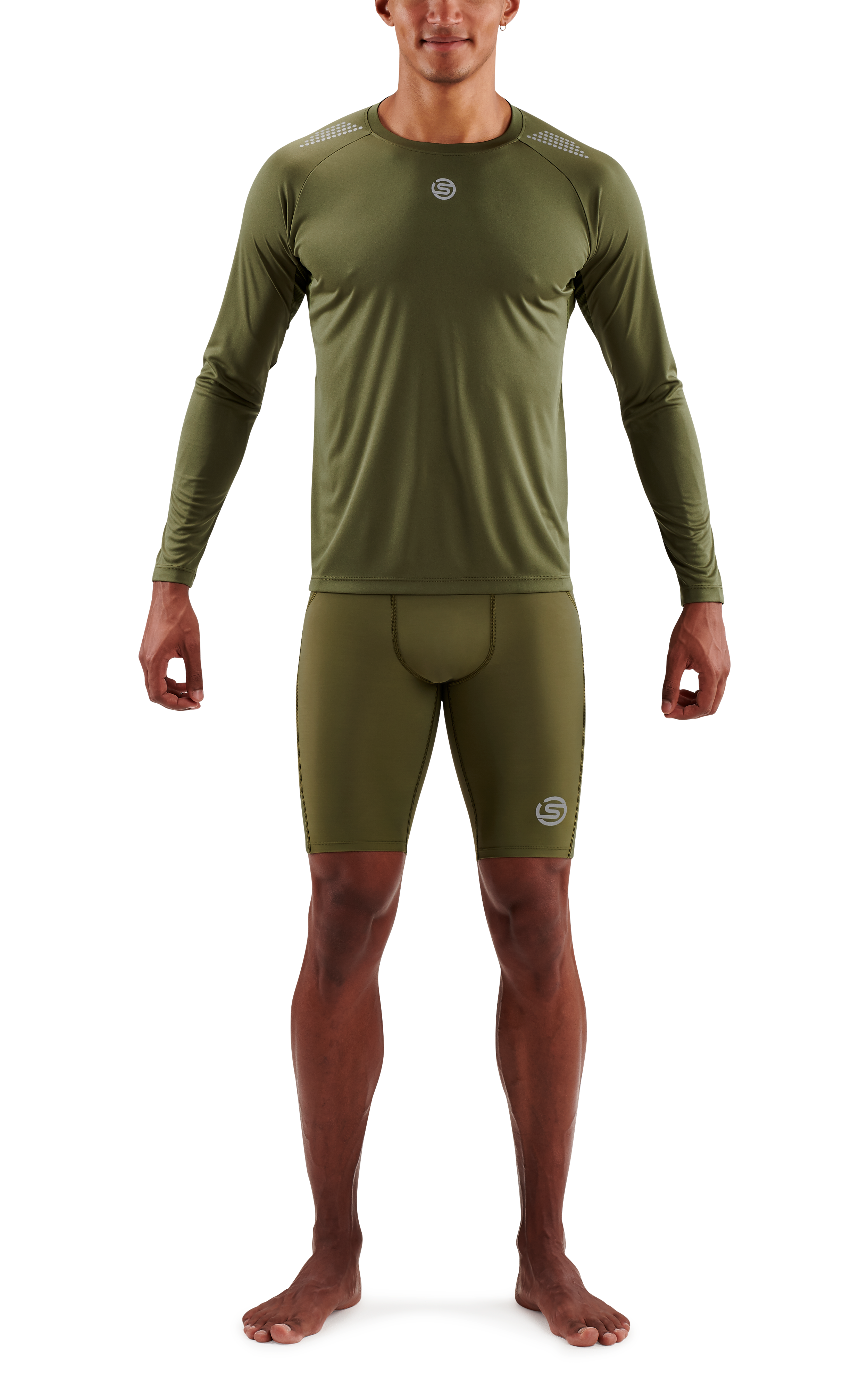 SKINS MEN'S LONG SLEEVE TOPS 3-SERIES - KHAKI