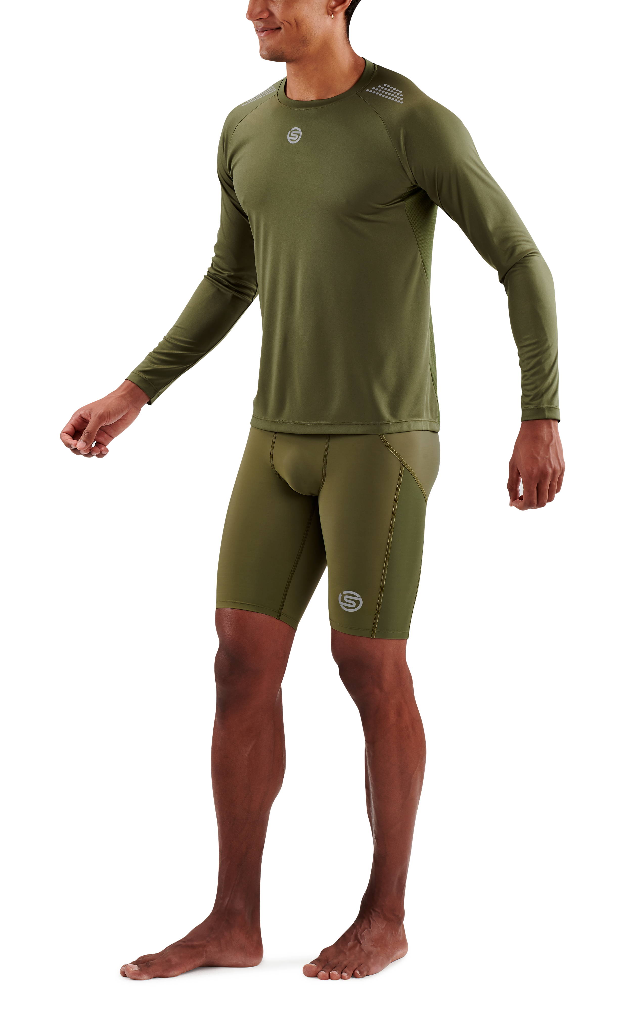 SKINS MEN'S LONG SLEEVE TOPS 3-SERIES - KHAKI
