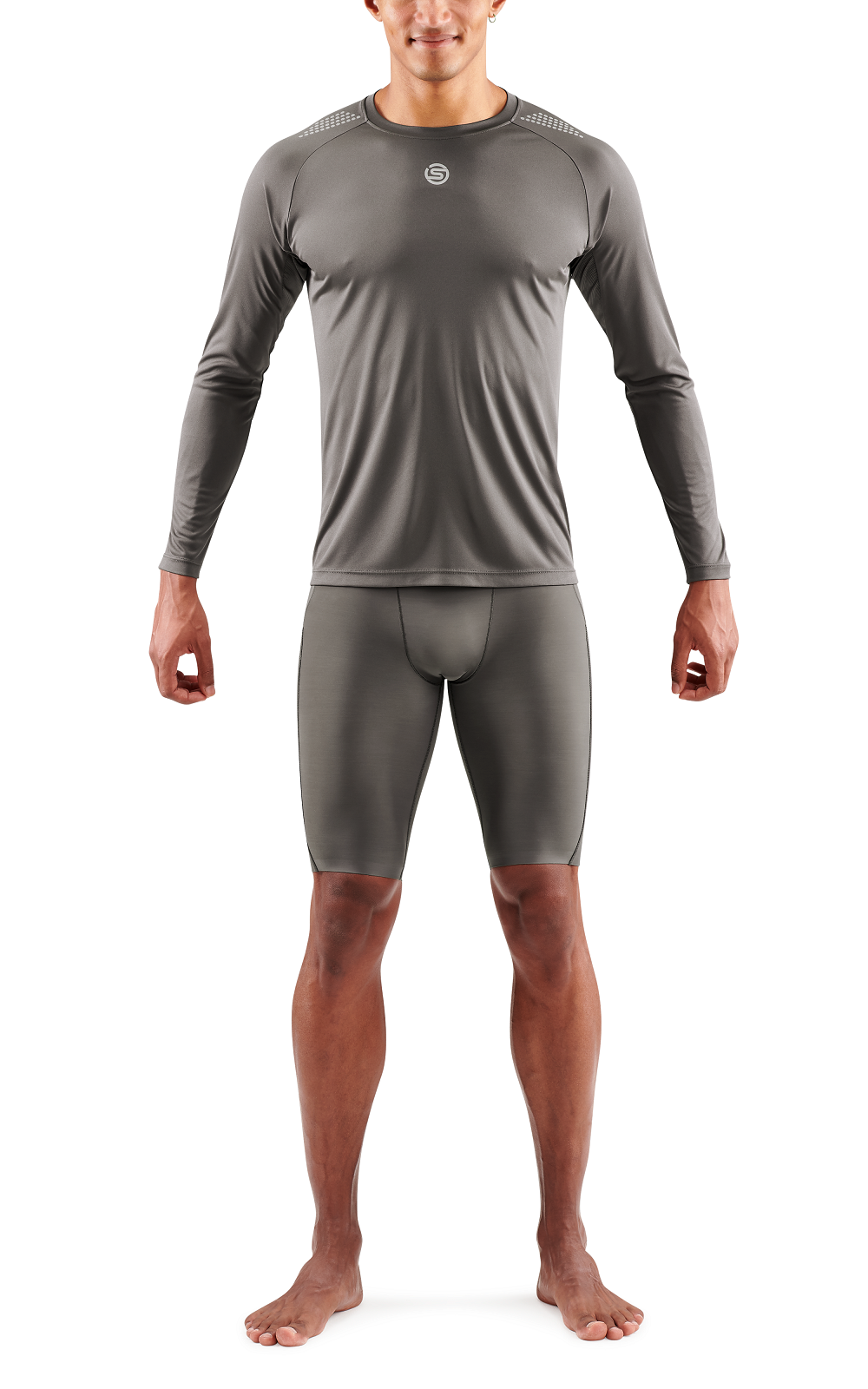 SKINS MEN'S LONG SLEEVE TOPS 3-SERIES - CHARCOAL