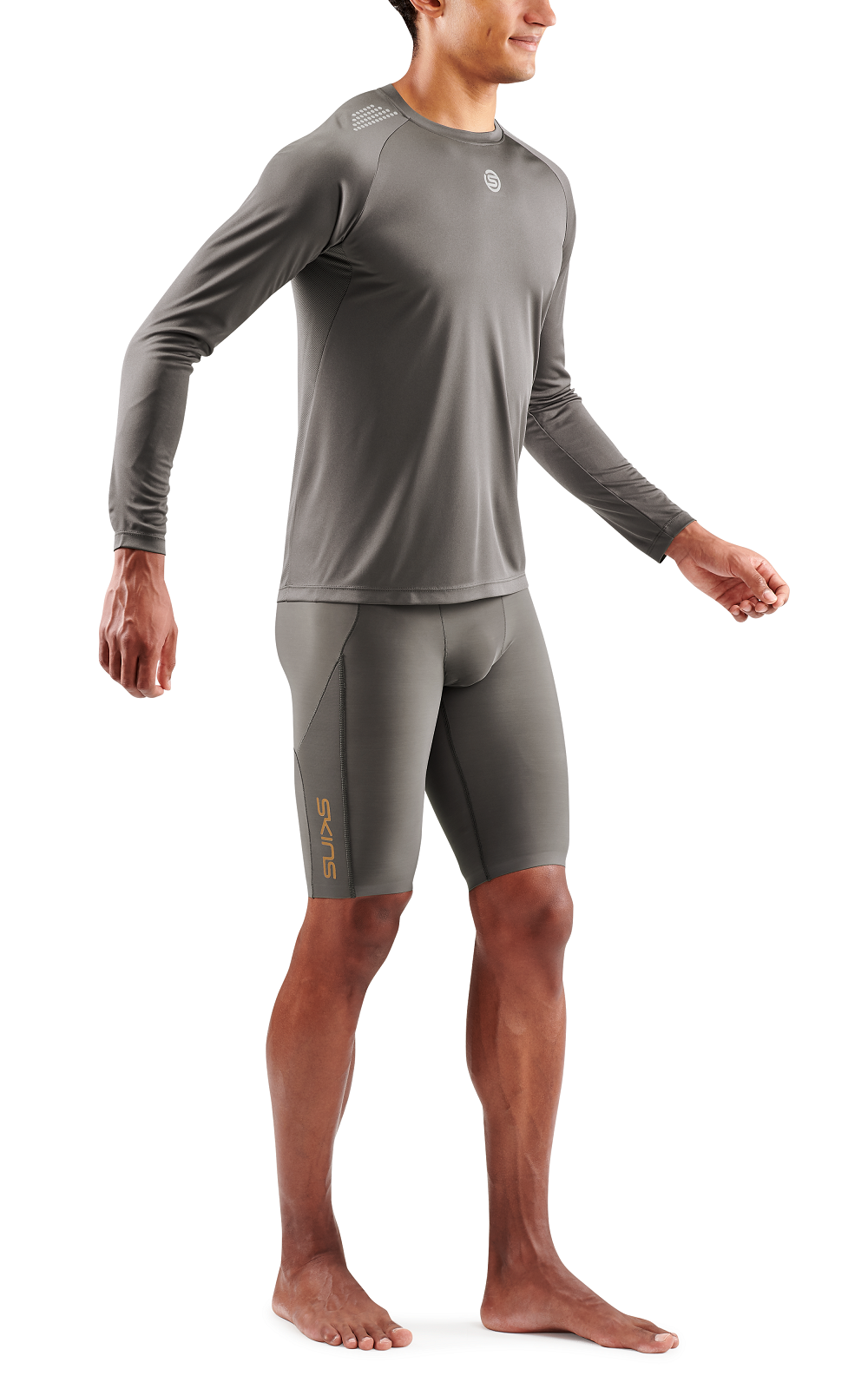 SKINS MEN'S LONG SLEEVE TOPS 3-SERIES - CHARCOAL