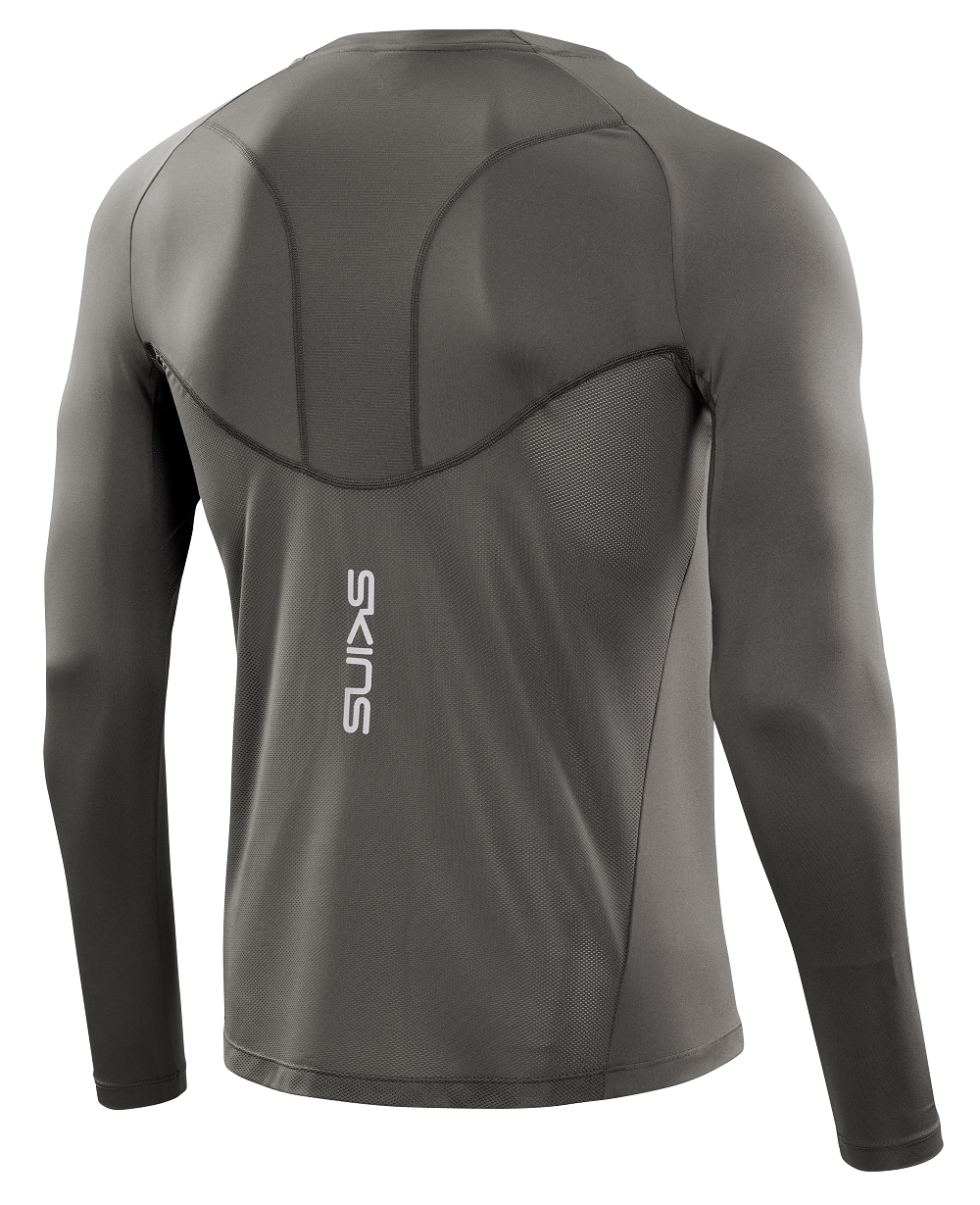 SKINS MEN'S LONG SLEEVE TOPS 3-SERIES - CHARCOAL