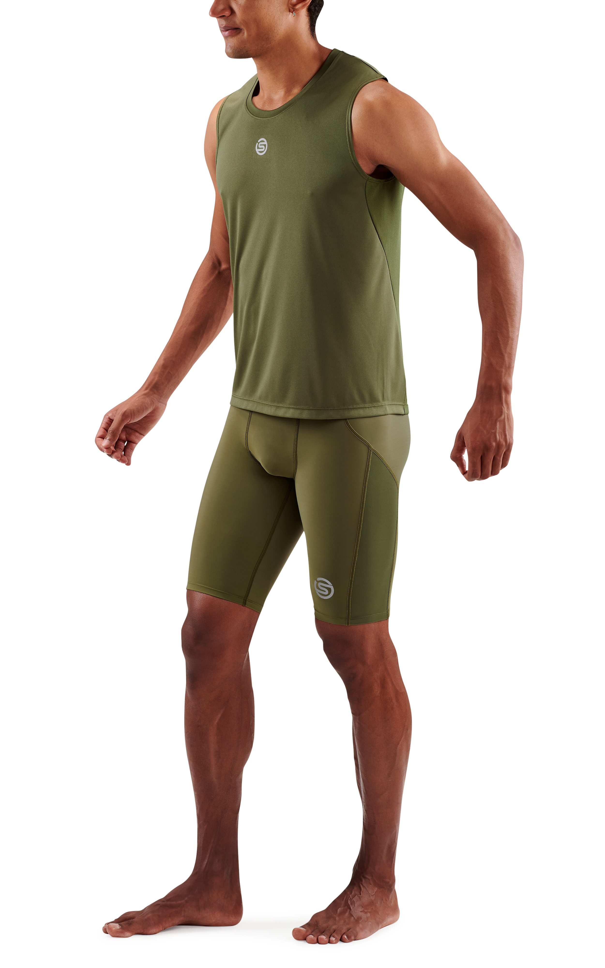SKINS MEN'S ACTIVEWEAR TANK TOP 3-SERIES - KHAKI