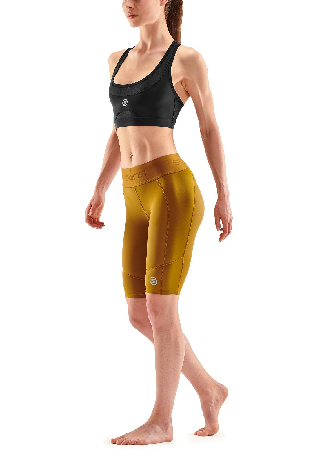 SKINS WOMEN'S COMPRESSION HALF TIGHTS 3-SERIES - BRONZE