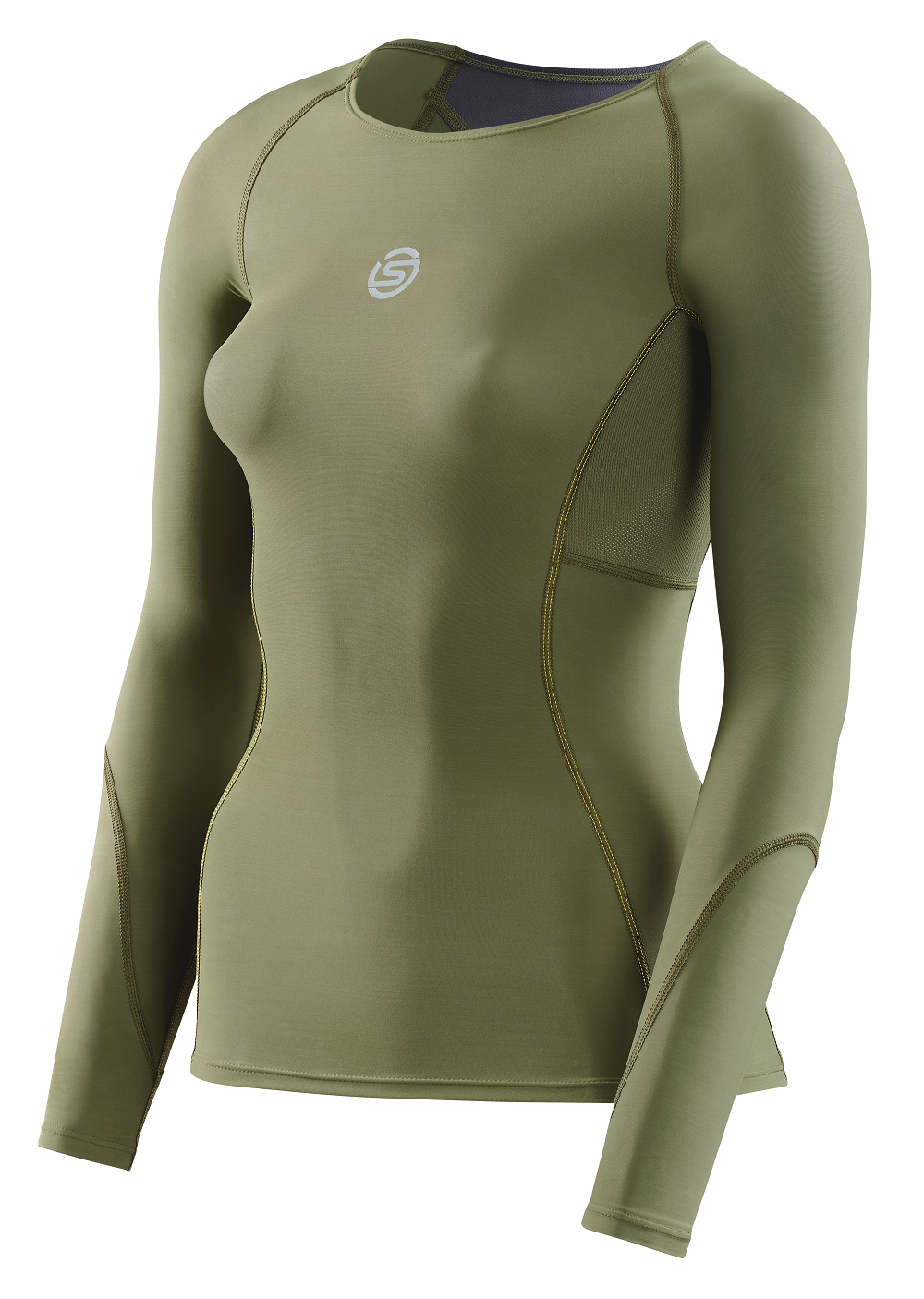 SKINS WOMEN'S COMPRESSION LONG SLEEVE TOPS 3-SERIES - KHAKI