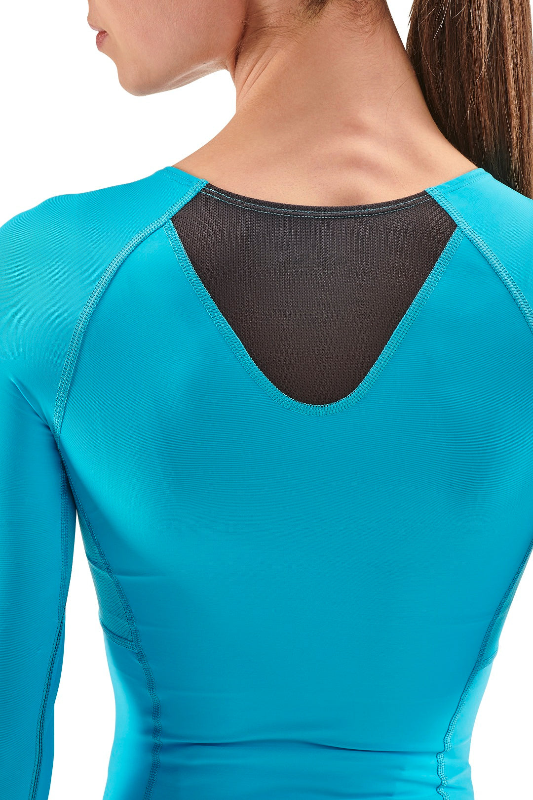 SKINS WOMEN'S COMPRESSION LONG SLEEVE TOPS 3-SERIES - CYAN