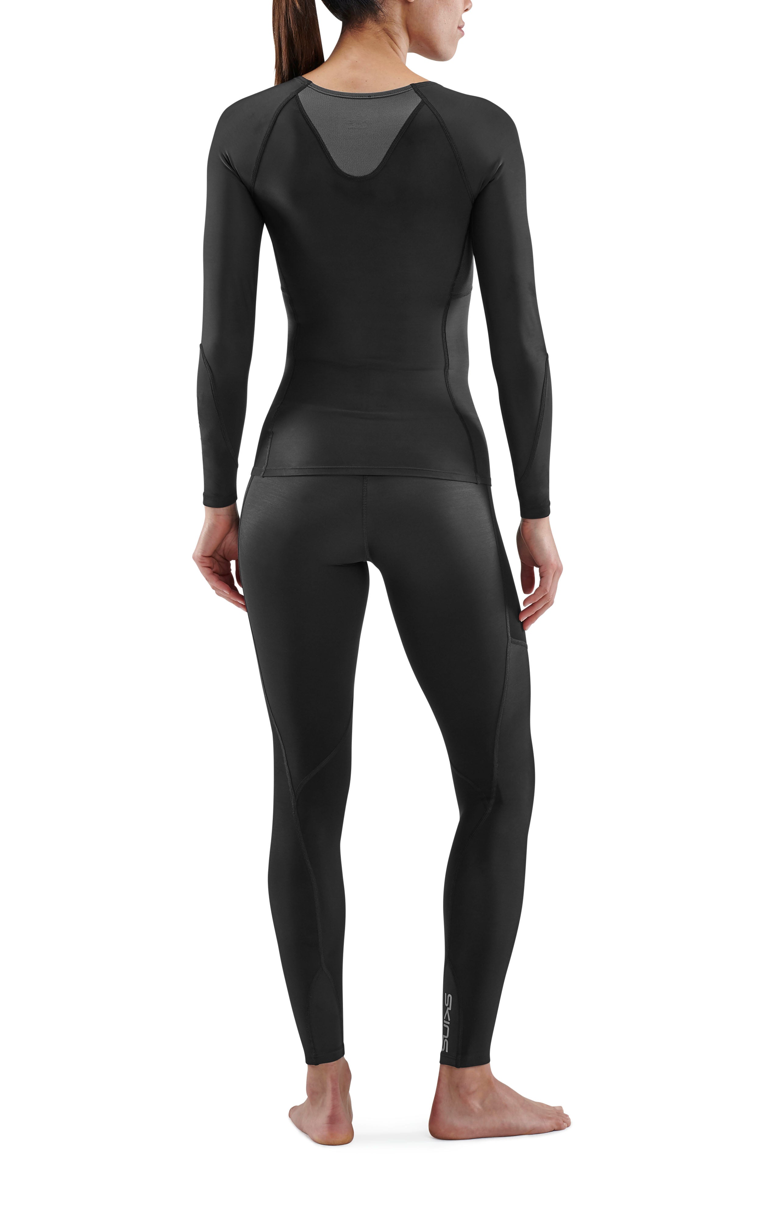 SKINS WOMEN'S COMPRESSION LONG SLEEVE TOPS 3-SERIES - BLACK