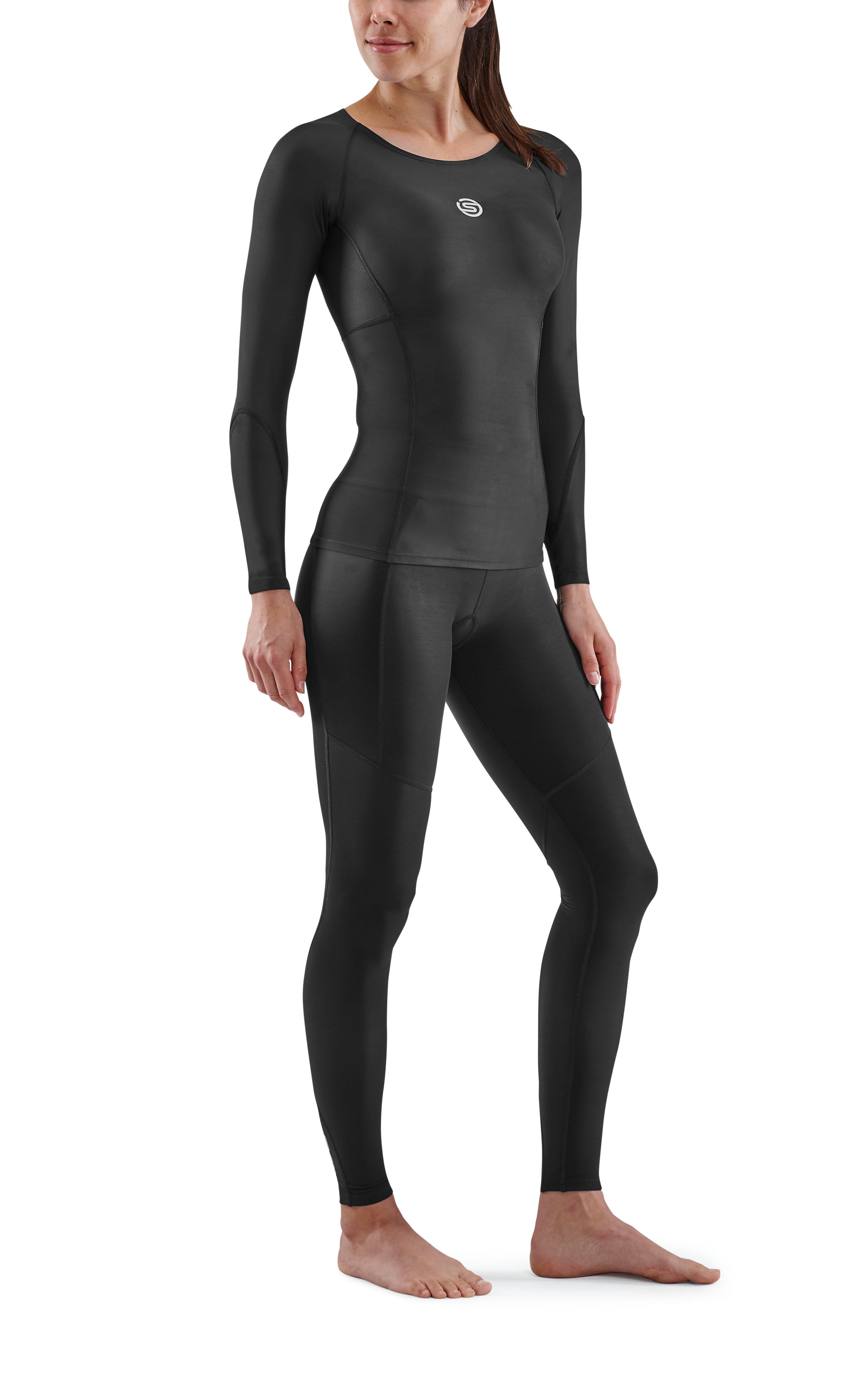 SKINS WOMEN'S COMPRESSION LONG SLEEVE TOPS 3-SERIES - BLACK