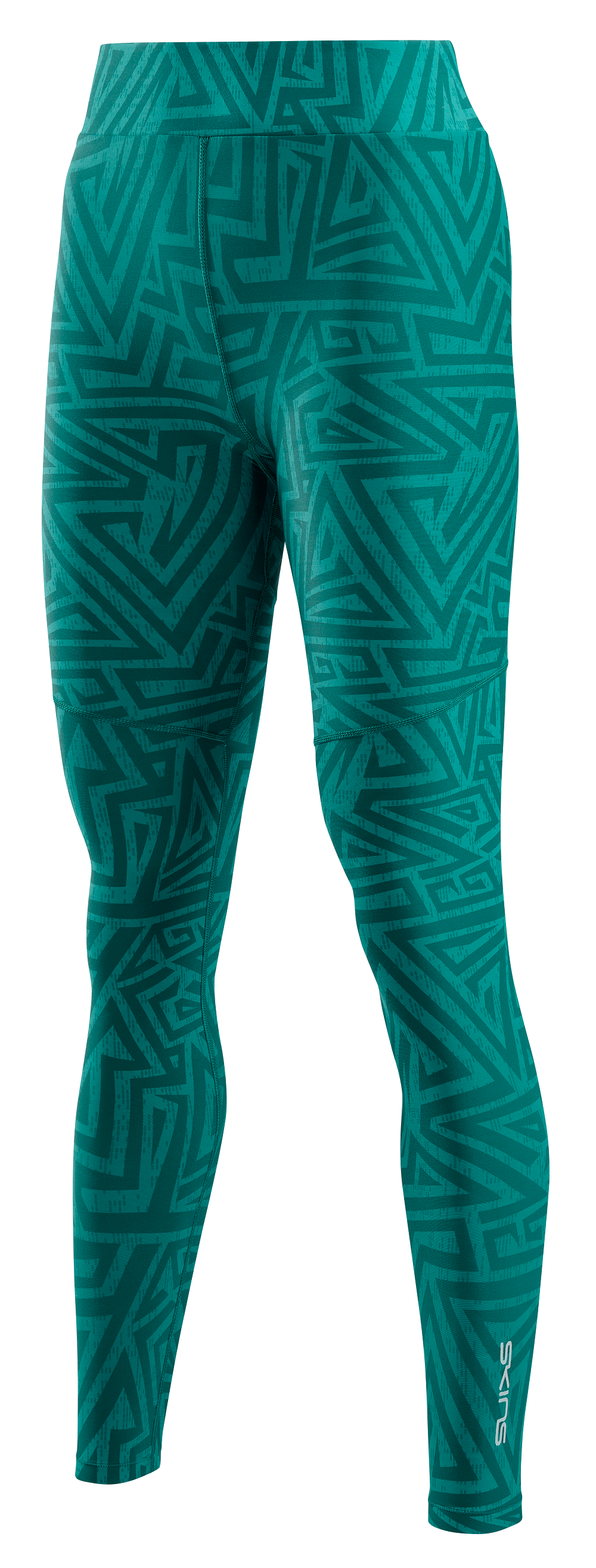 SKINS WOMEN'S COMPRESSION SOFT LONG TIGHTS 3-SERIES - LT. TEAL ANGLE